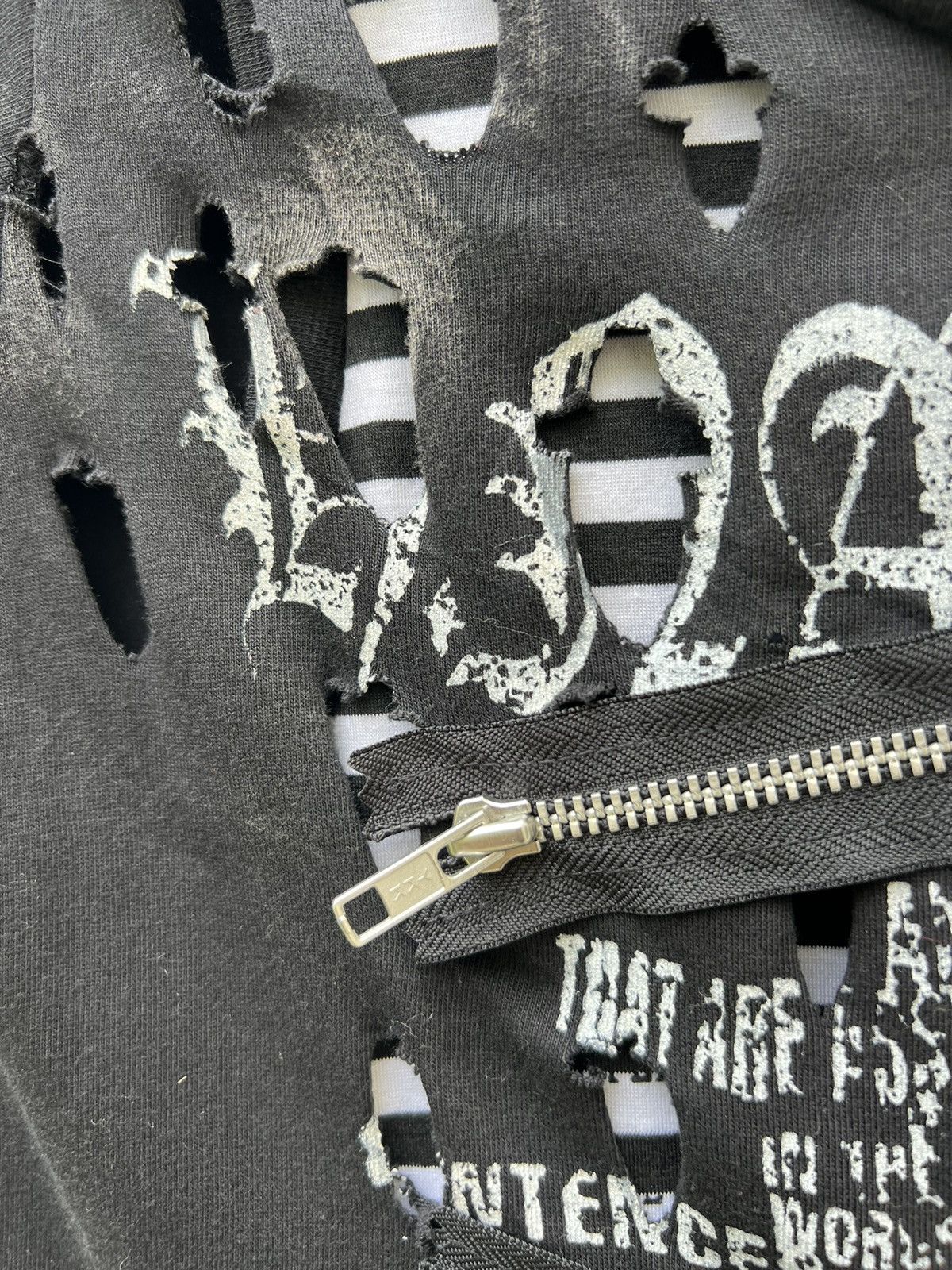 Japanese Brand H. Anarchism For Plus H. Naoto Rips Distress Bondage t Shirt Size US XS / EU 42 / 0 - 7 Thumbnail