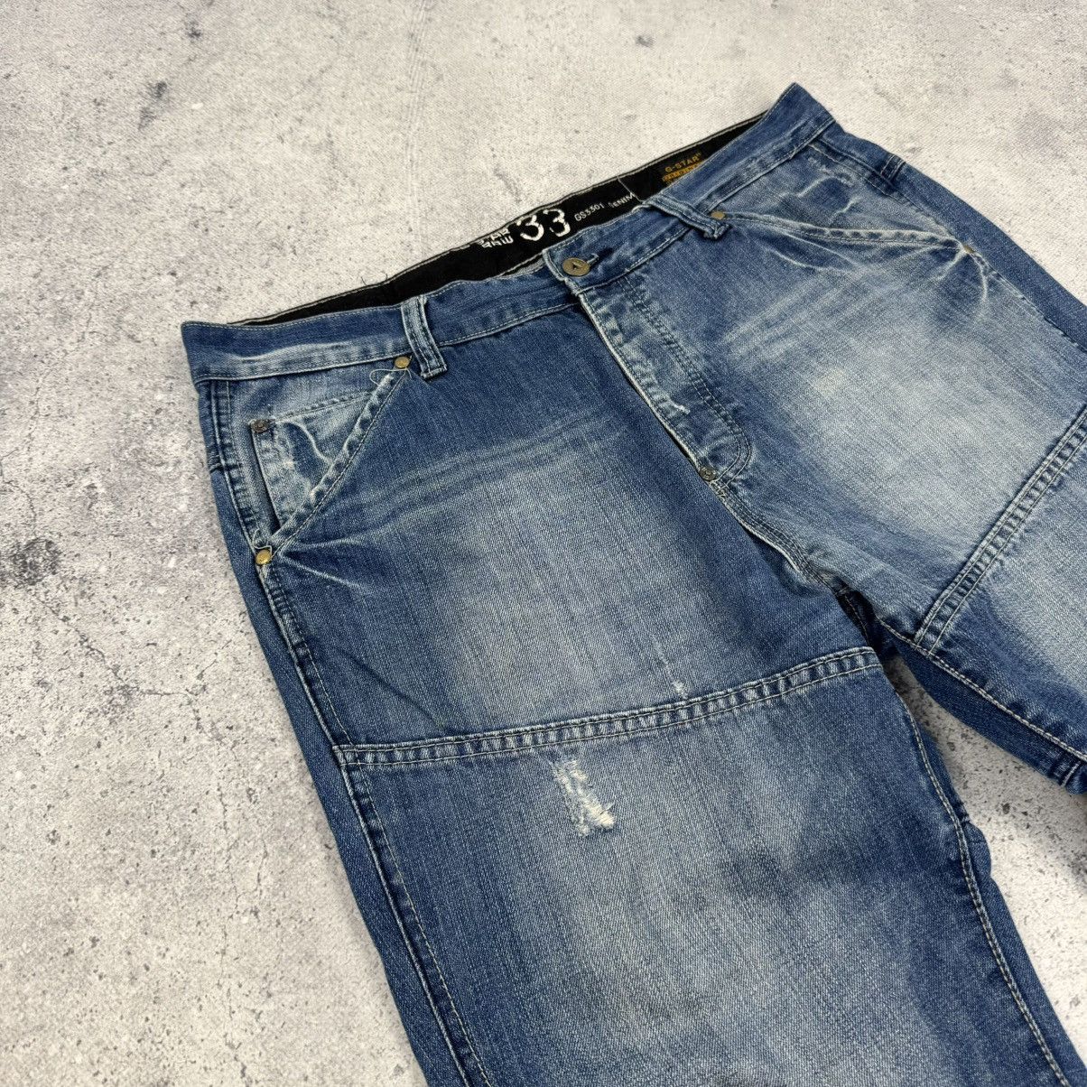 G-Star Vintage G-Star RAW GS3301 Double Knee Big Logo Denim Jeans Size US 30 / EU 46 - 6 Thumbnail