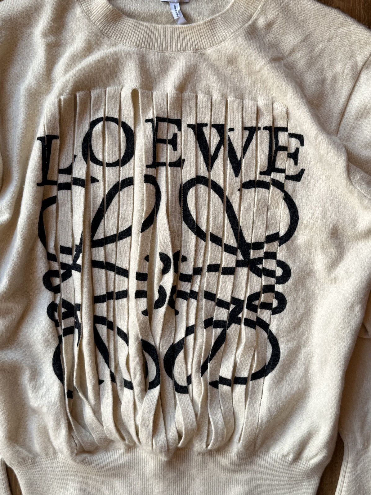 Loewe LOEWE Logo-print fringe cashmere sweater Size M / US 6-8 / IT 42-44 - 2 Thumbnail