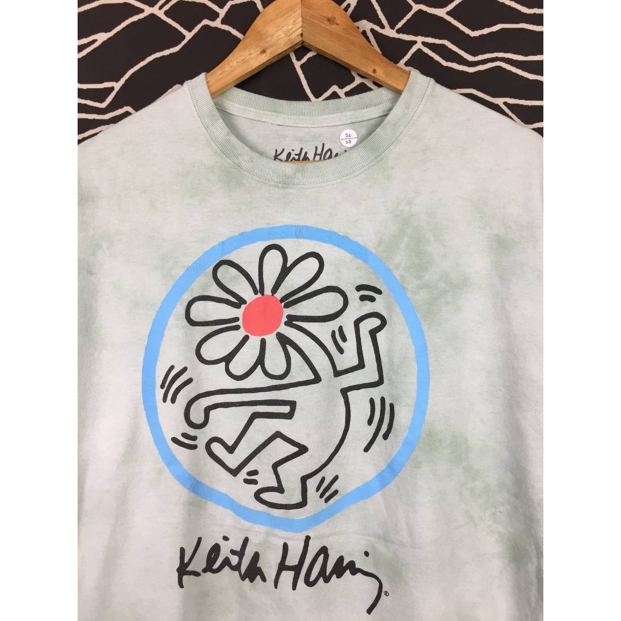 Keith Haring × Vintage Keith Haring Flower Head Dancing Tie Dye Pop Art Tee Size US L / EU 52-54 / 3 - 3 Thumbnail