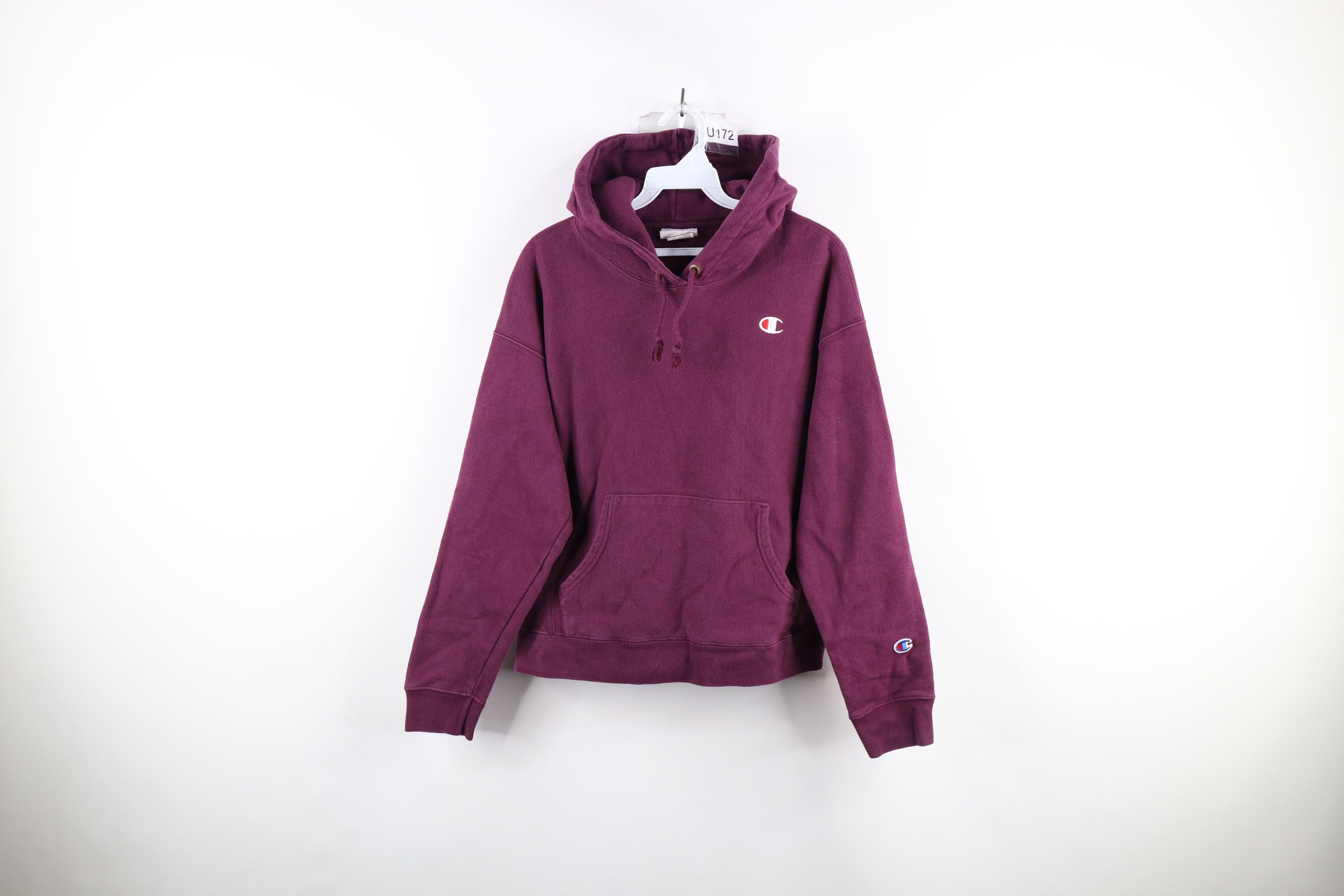 Reverse Weave Berry Champion Slides Hoodie Sale Red Champion