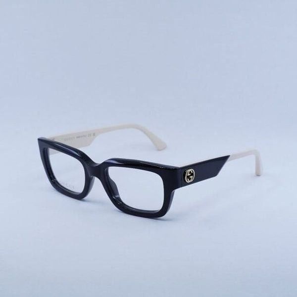 New Gucci GG1666O 005 Eyeglasses - Black with Ivory Frame