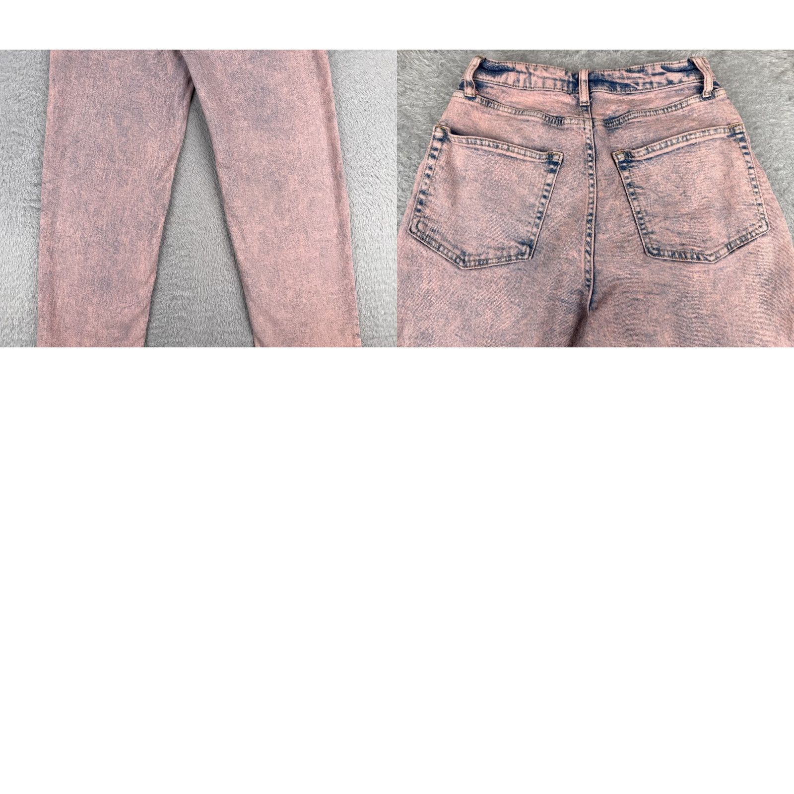 Vintage Wild Fabel Jeans Womens 4 Pink Blue Distressed High Rise Straight Cotton Size 27" / US 4 / IT 40 - 10 Thumbnail