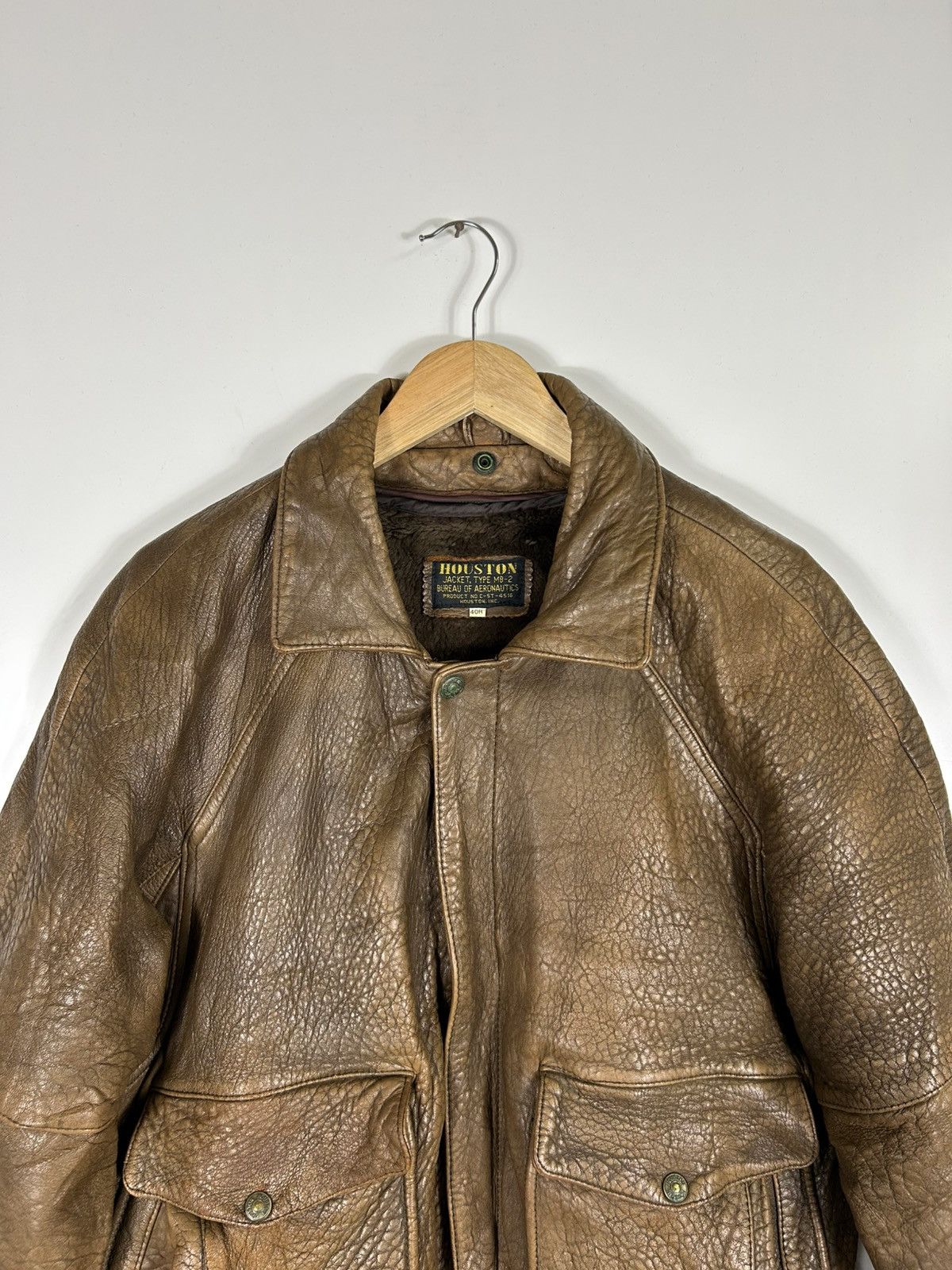 Leather ⚡️Vintage 80’s Houston A2 Flyer Leather Jacket Size US L / EU 52-54 / 3 - 4 Thumbnail