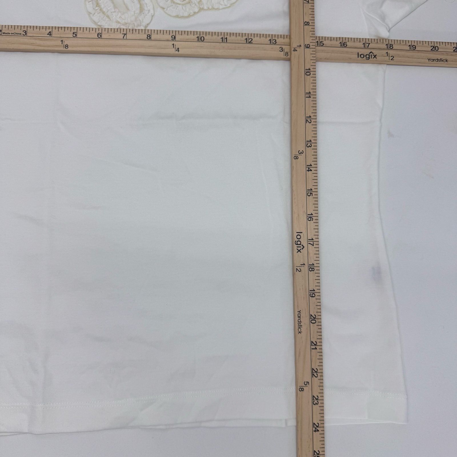 Vass NWT Joan Vass Women's Mesh Neck Tee Cloud White size 0/Small Size S / US 4 / IT 40 - 5 Thumbnail