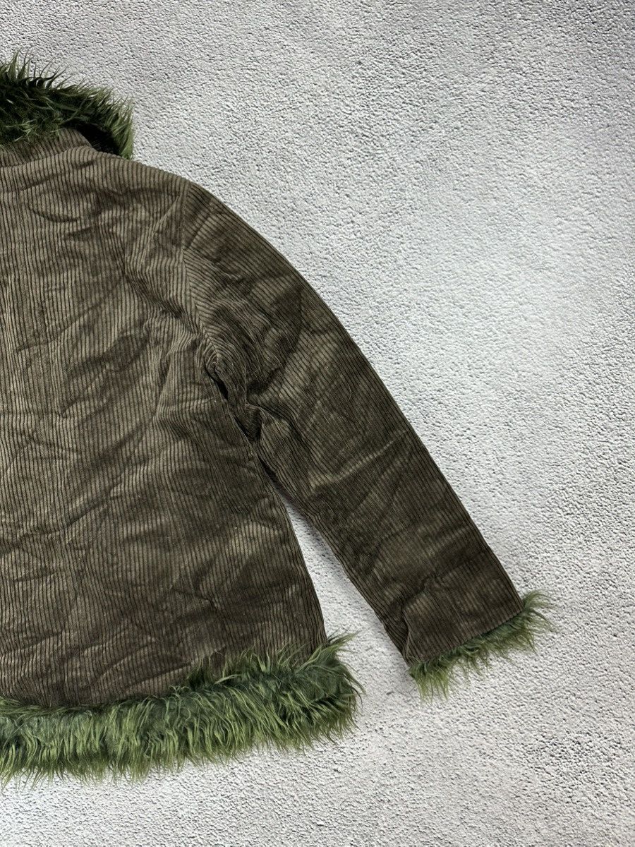 If Six Was Nine Crazy Fur Fuzzy Faux Corduroy Opium Jacket Gothic Coat Y2K Size L / US 10 / IT 46 - 8 Thumbnail