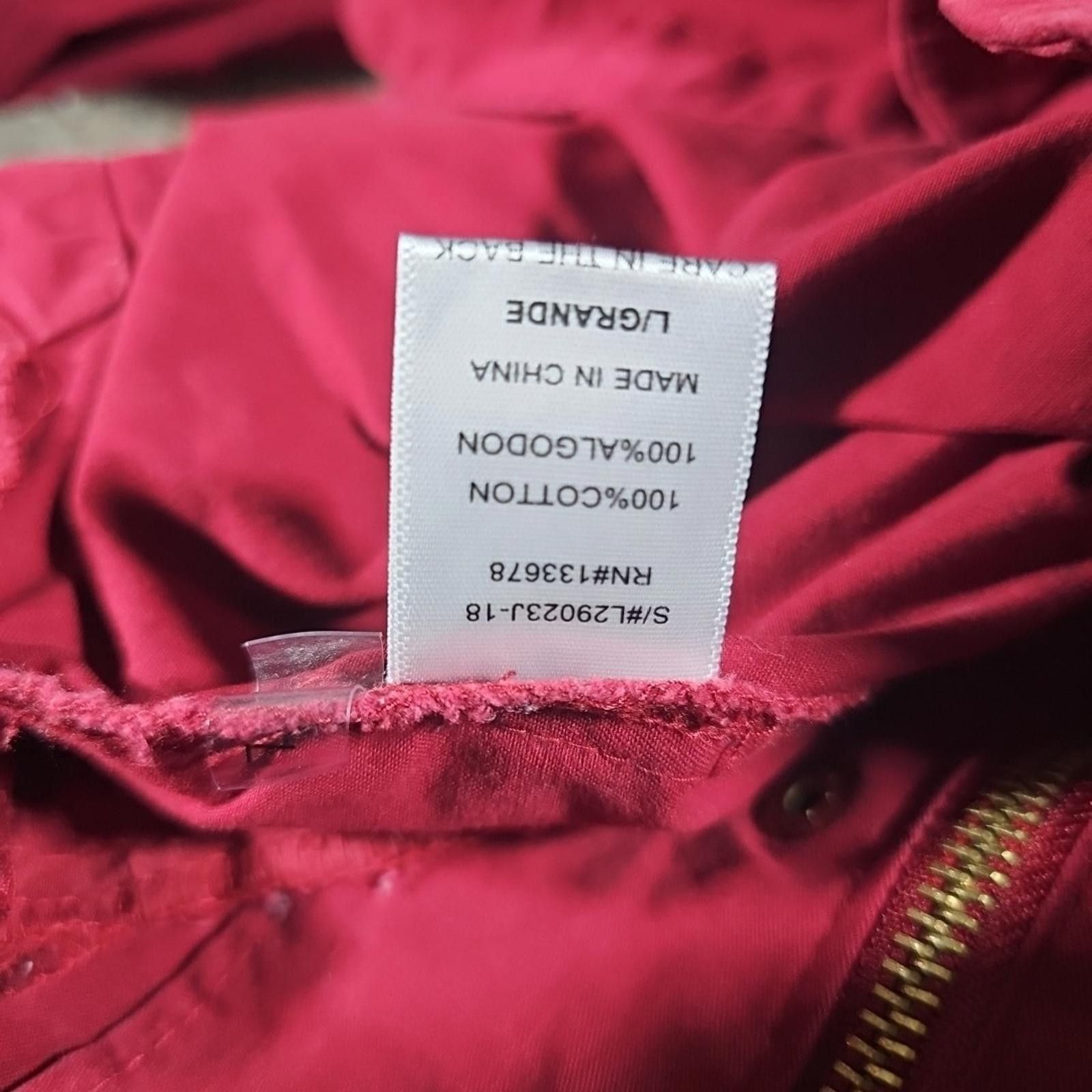 Other Love Tree Large Burgundy Hood Parka Coat Cotton Snap Zip Size L / US 10 / IT 46 - 9 Thumbnail