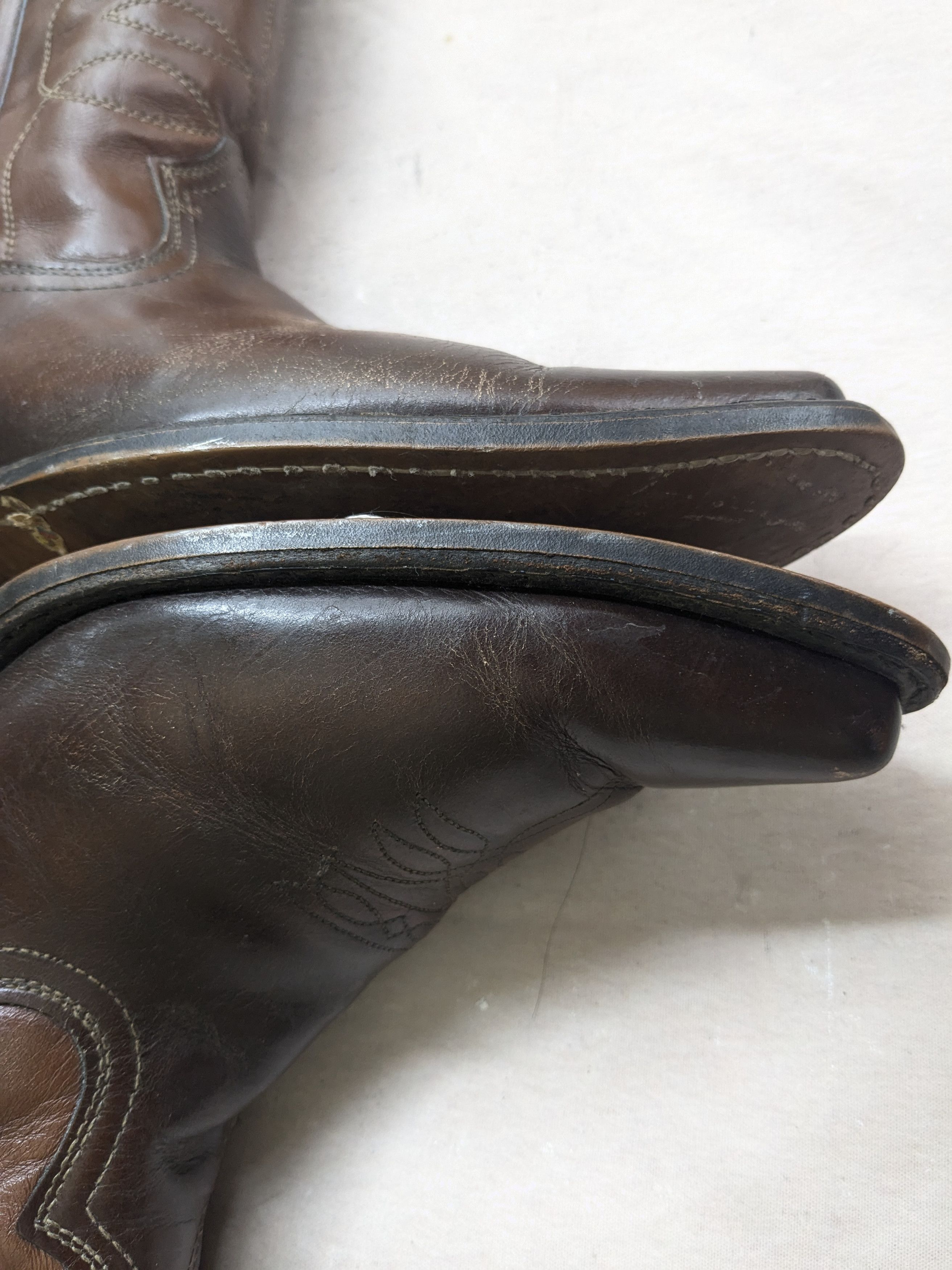 Genuine Leather Texas Cowboy Boots Brown 10.5 E Wide USA Western Size US 10.5 / EU 43-44 - 5 Thumbnail