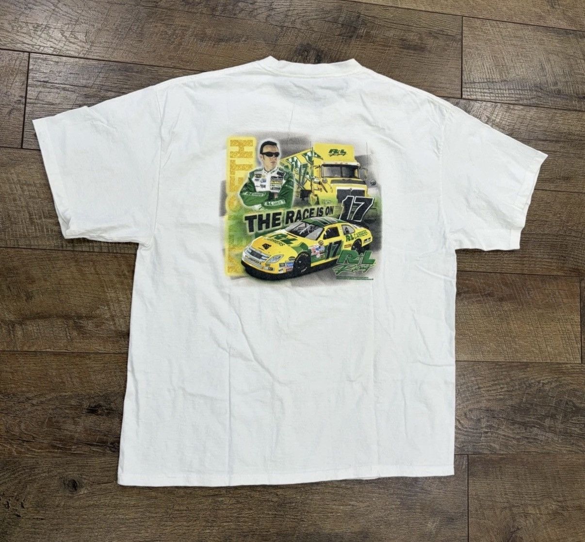 NASCAR Vintage 90s Y2k Nascar Matt Kenseth Racing Tee XL White Size US XL / EU 56 / 4 - 1 Thumbnail