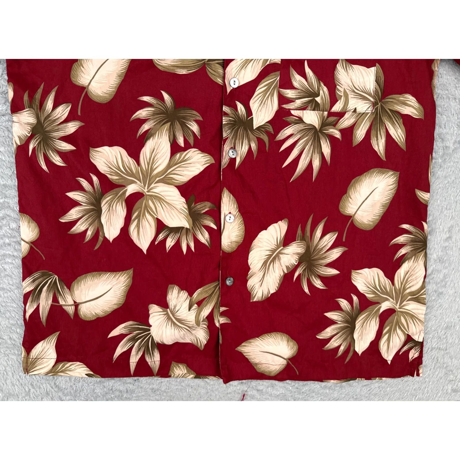 Vintage Island Republic Shirt Men Large Red Floral Poly Blend Button Up Hawaiian Pocket Size US L / EU 52-54 / 3 - 5 Thumbnail