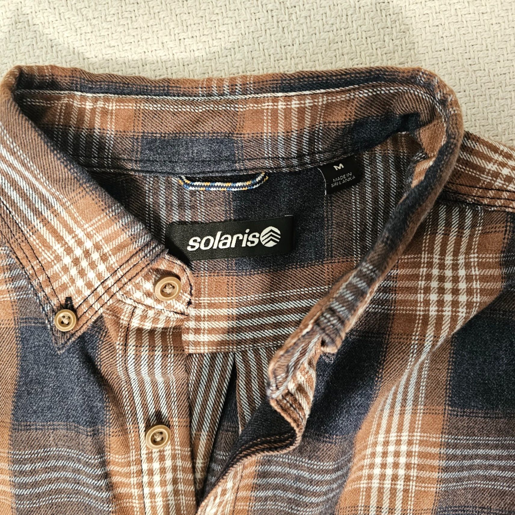 Vintage Solaris Mens M Flannel Shirt Button Down Brown Plaid Long Sleeve Cotton Size US M / EU 48-50 / 2 - 2 Thumbnail