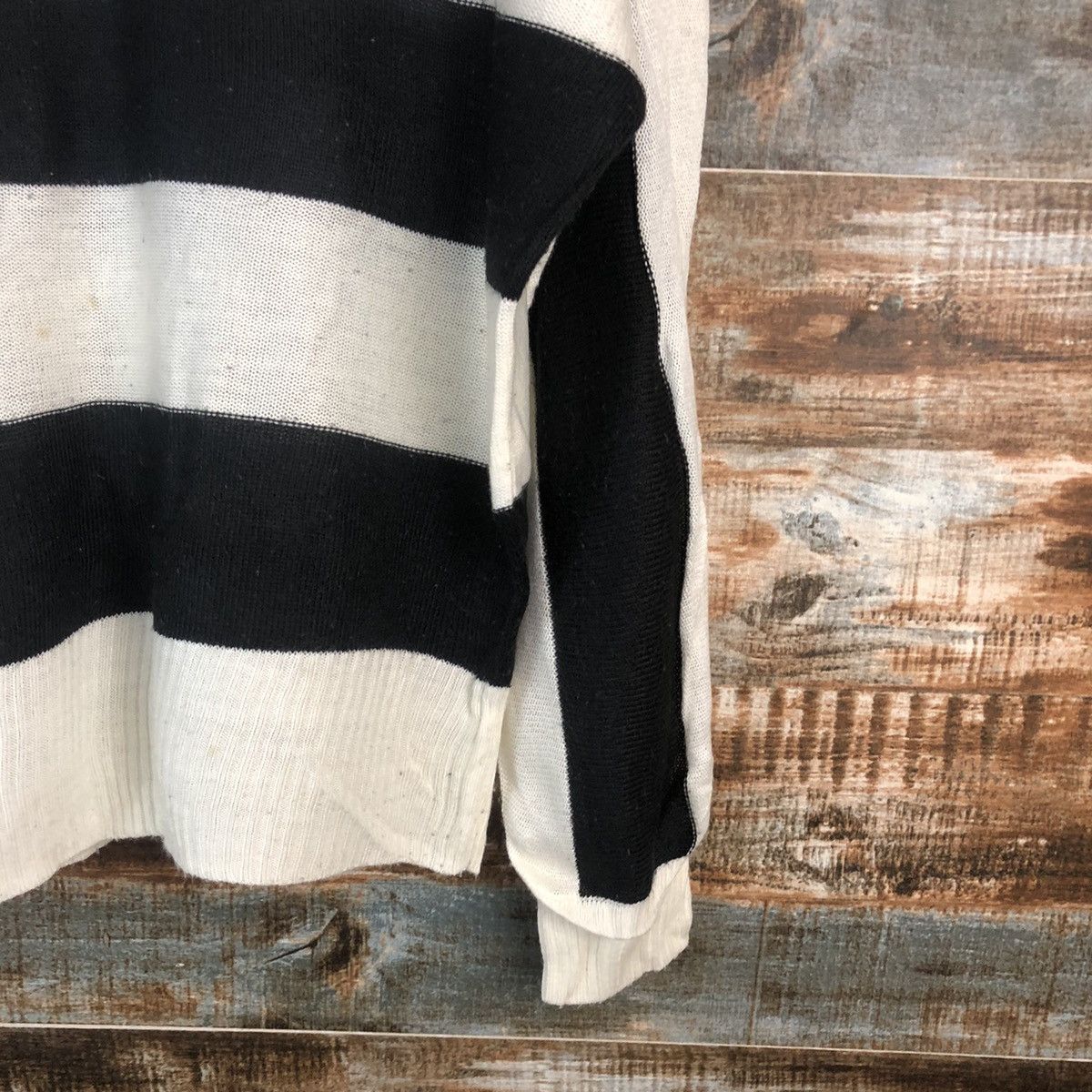 Homespun Knitwear × LOWRYS FARM A Part Of Lowyrs White Black stripe Knitwear #A1795 Size US M / EU 48-50 / 2 - 8 Thumbnail