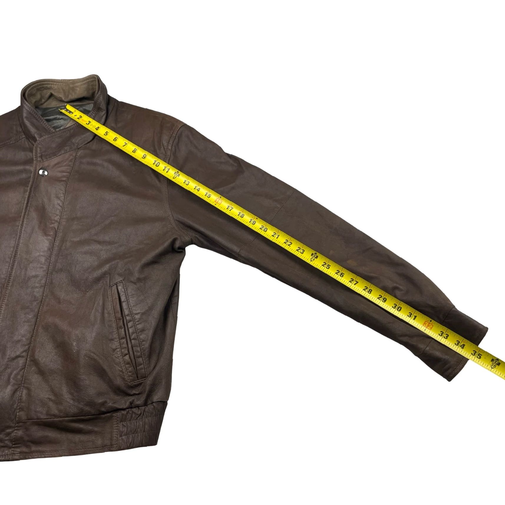 Johnston & Murphy Johnston & Murphy Men’s Bomber Jacket Leather Brown • Size 38 • Full Zip • Lined • Stand-Up Collar • Regular Fit • 100% Leather • Casual Jacket Size US XXS / EU 40 - 6 Thumbnail