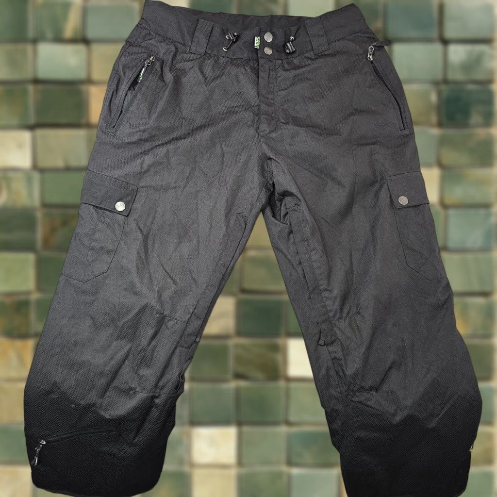 Vintage Morrow Snow Pants Mens XL Black Waterproof Insulated Ski Snowboard Herringbone 5000mm Pockets Zip Pocket Adjustable Waist Size US 36 / EU 52 - 1 Thumbnail
