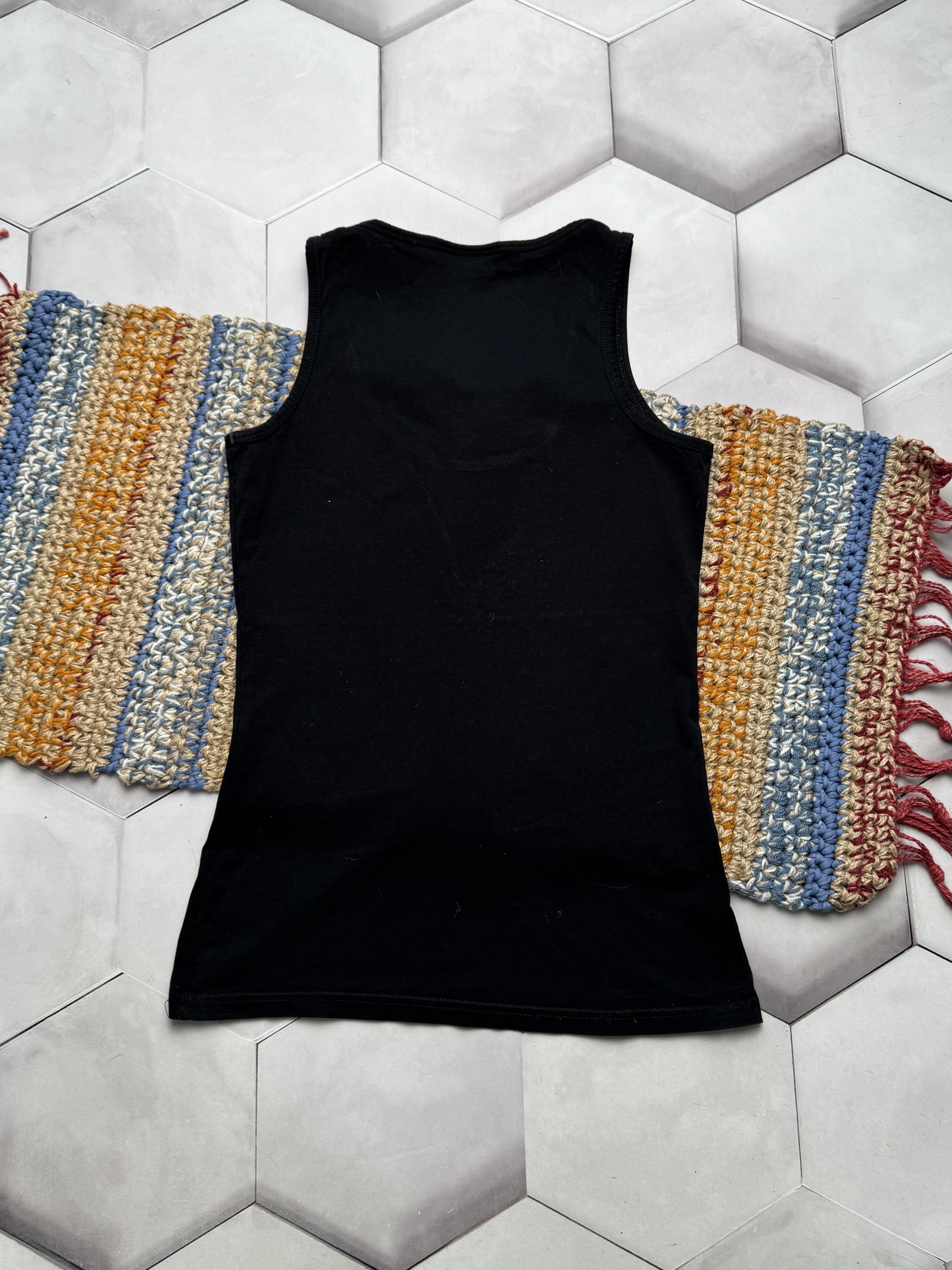 Vintage Vintage Black Tank Top Graphic Heart Wings Y2K (E4) Size M / US 6-8 / IT 42-44 - 4 Thumbnail