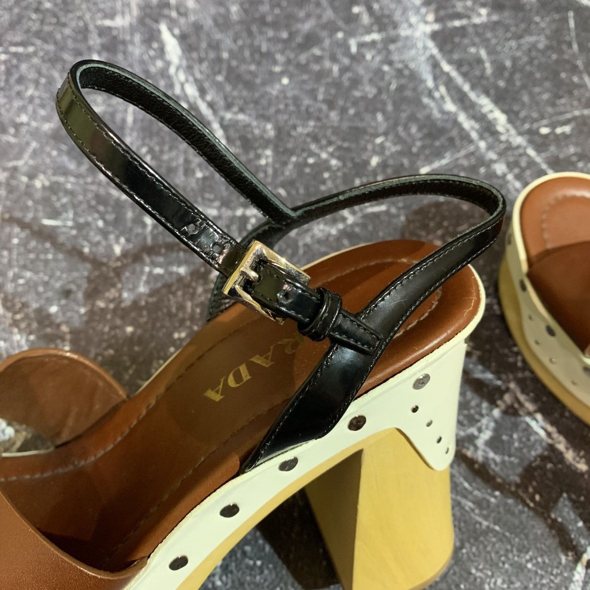 Prada Prada Colorblock Clog-Bottom Sandal Size 39.5 Size US 9.5 / IT 39.5 - 14 Thumbnail