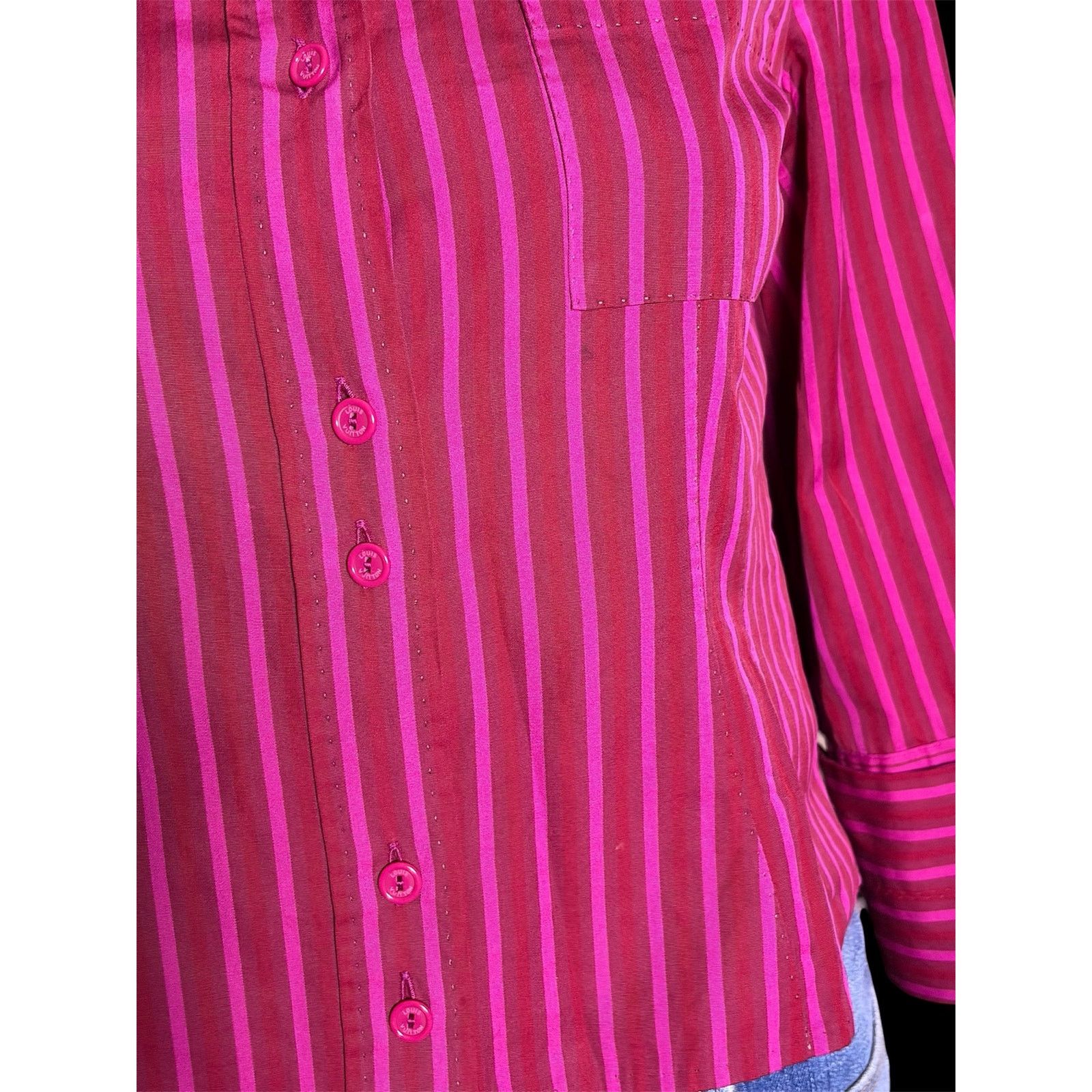 Louis Vuitton Y2K Louis Vuitton Magenta Pink and Red Button Down Blouse Size S / US 4 / IT 40 - 16 Thumbnail