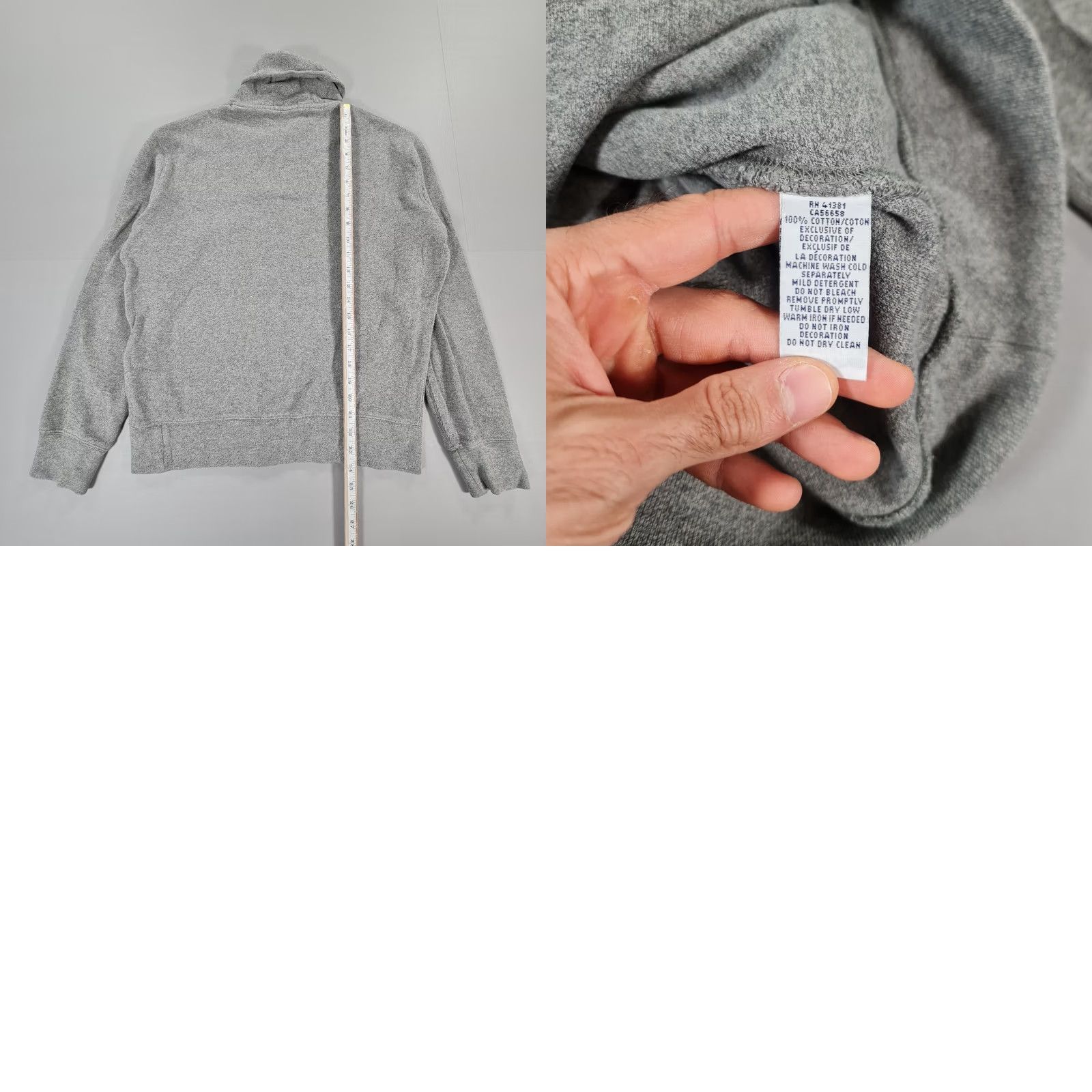 Polo Ralph Lauren Polo Ralph Lauren Mens Jumper Grey Medium Cotton Shawl Neck Pullover 19627 Size US M / EU 48-50 / 2 - 8 Thumbnail
