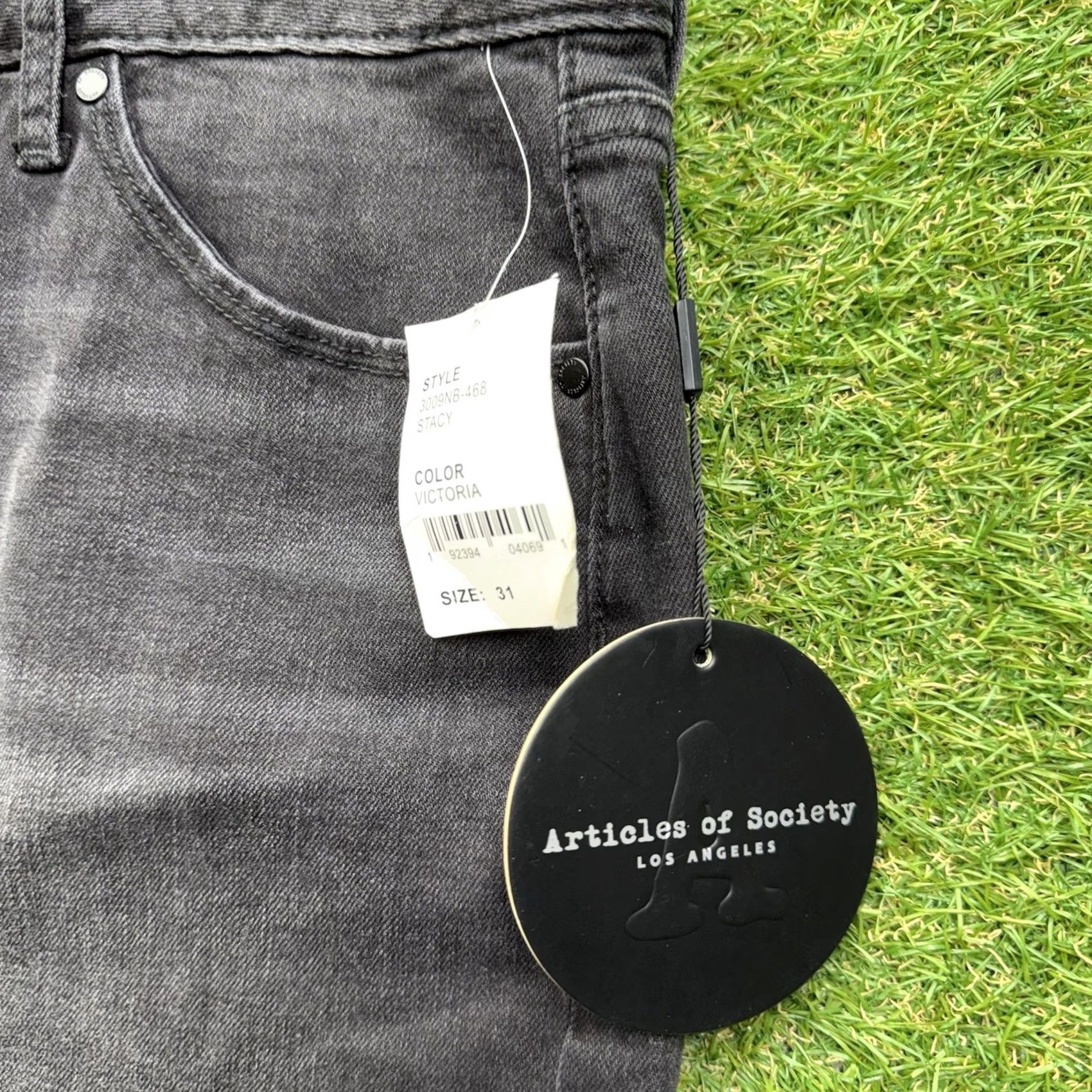 Vintage Articles of Society Skirt Womens 31 Black Denim Mini NWT Short Casual Cotton Blend Button Pockets 90s Bohemian Womens Size 24" / US 00 / IT 34 - 3 Thumbnail