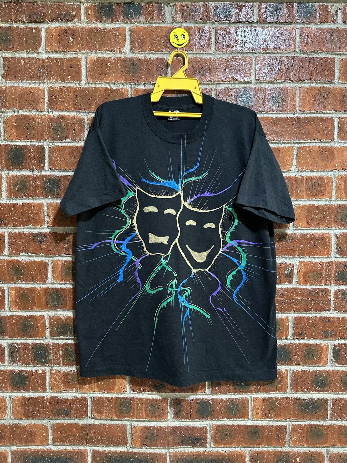 Fruit Of The Loom × Vintage Vintage Fruit Of The Loom Two Face Lame Print Faded Tee Size US XL / EU 56 / 4 - 1 Thumbnail