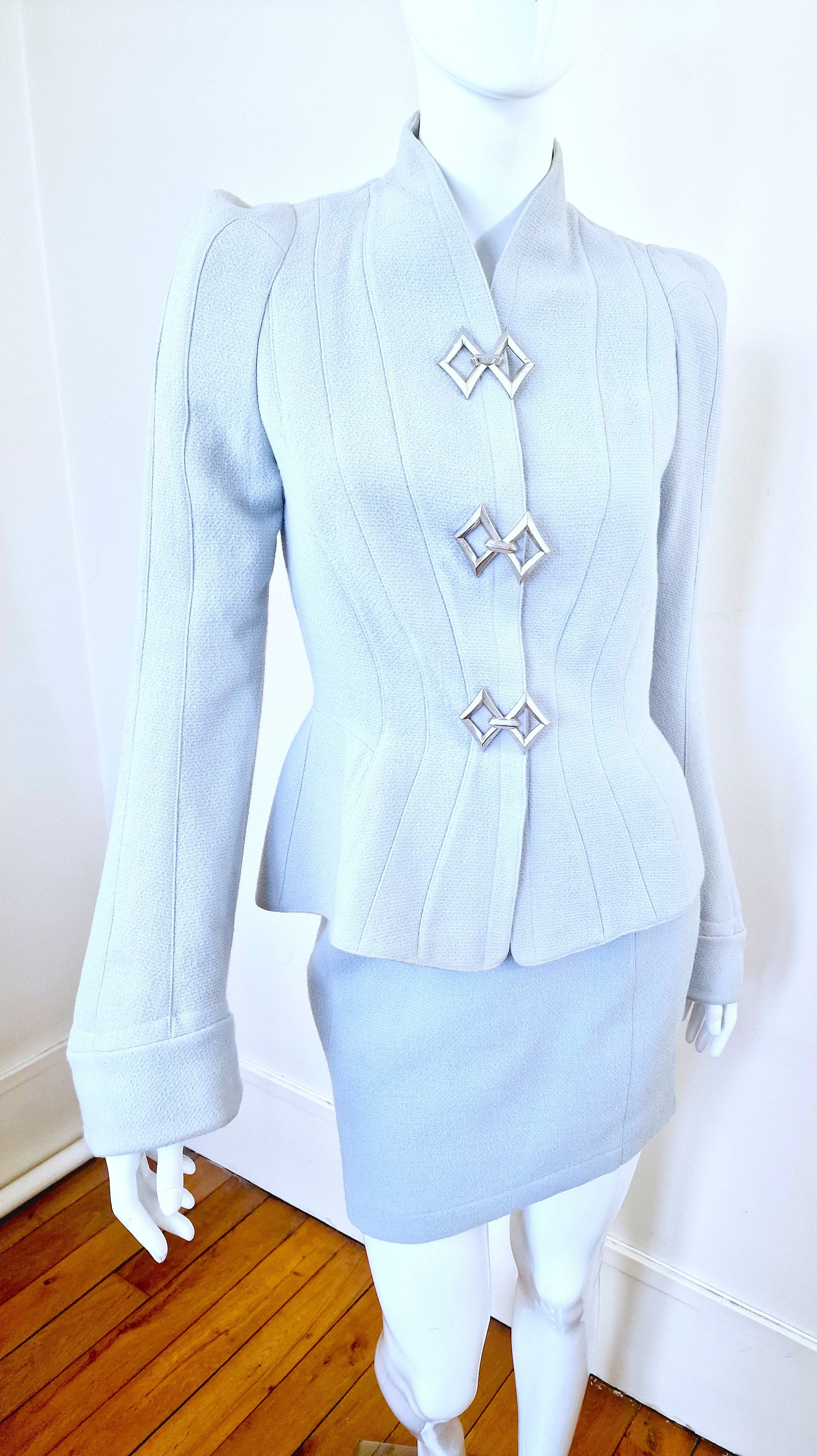 Thierry Mugler Thierry Mugler Metal Star Blue Couture XS Small Dress Suit Size XS / US 0-2 / IT 36-38 - 7 Thumbnail