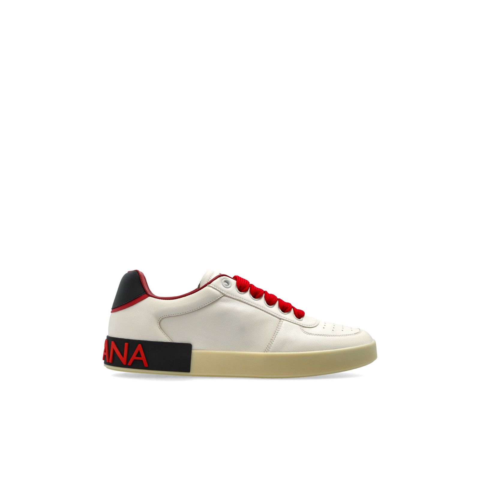 DOLCE&GABBANA White Beige Leather Sneakers New & Authentic (