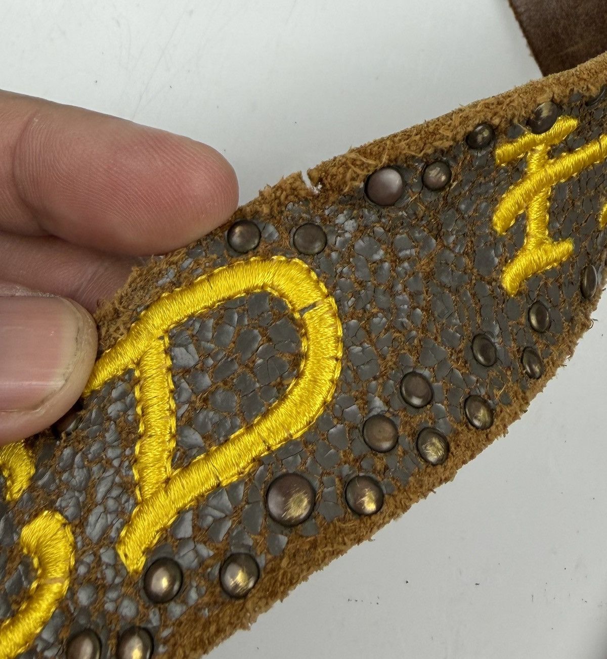 Ed Hardy distressed ed hardy studded leather belt tc53 Size 34 - 10 Thumbnail