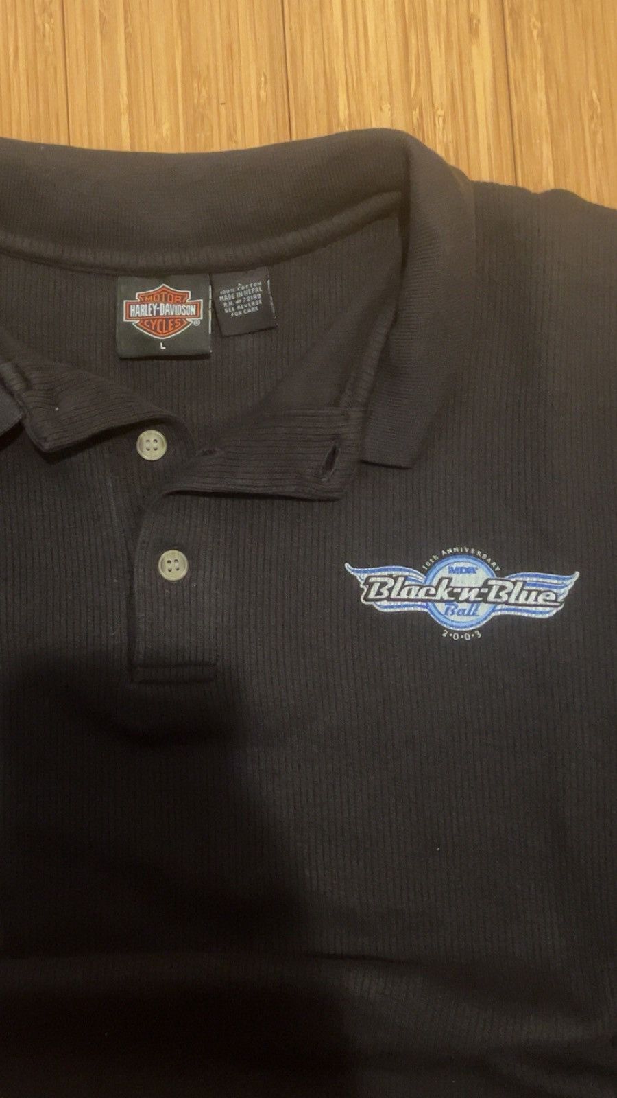 Harley Davidson Black N Blue 2003 Harley Davidson Polo Shirt - Size: L Size US L / EU 52-54 / 3 - 3 Thumbnail