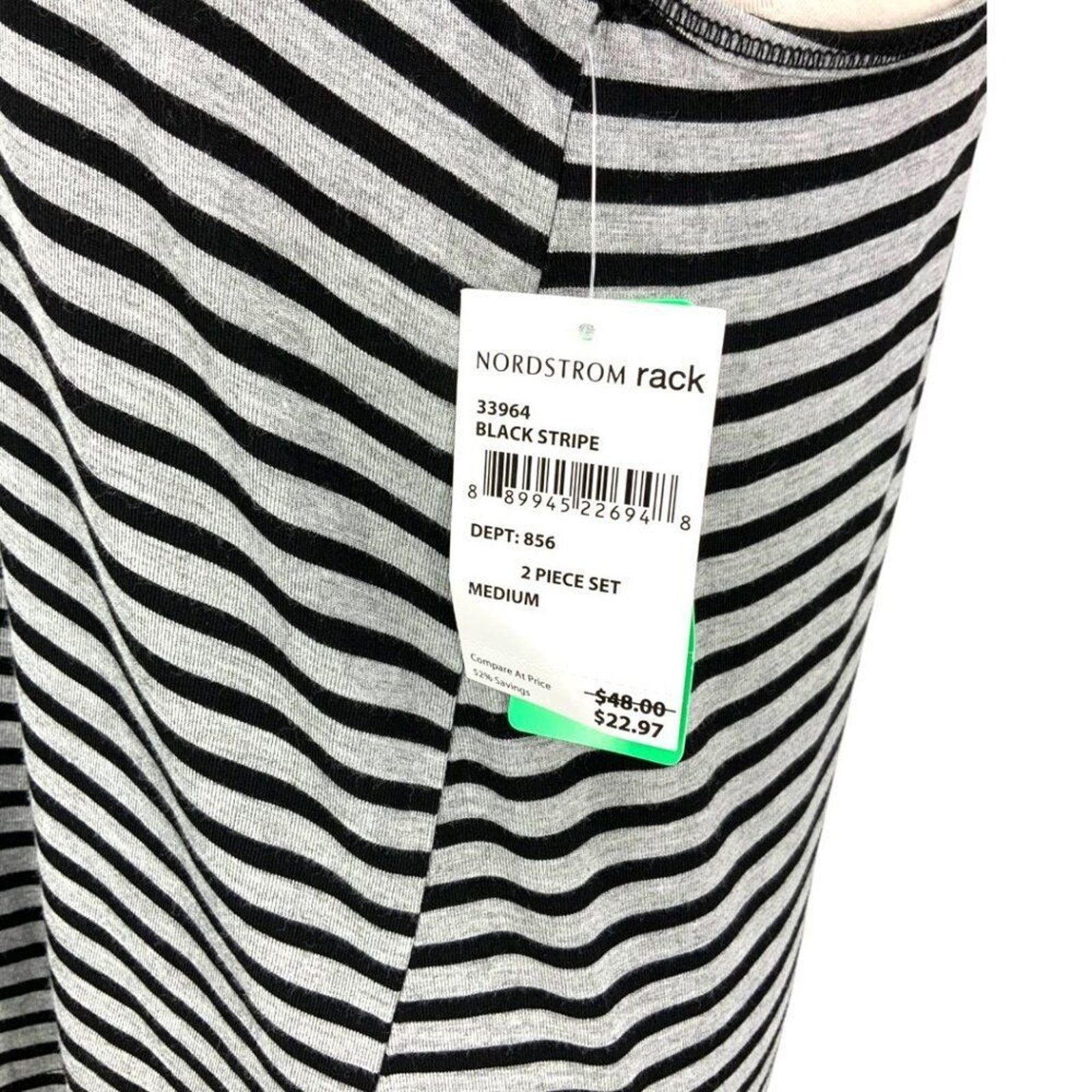 Other Honeydew Intimates Gray Stripe Lace Back PJ Top Medium NWT Size M / US 6-8 / IT 42-44 - 4 Thumbnail