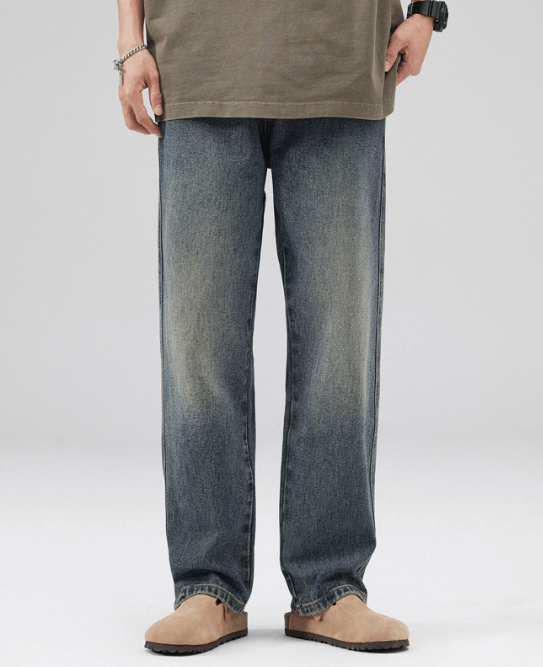 Japanese Brand × Jean Men's straight wide-leg casual distressed mid-rise jeans Size US 32 / EU 48 - 1 Thumbnail