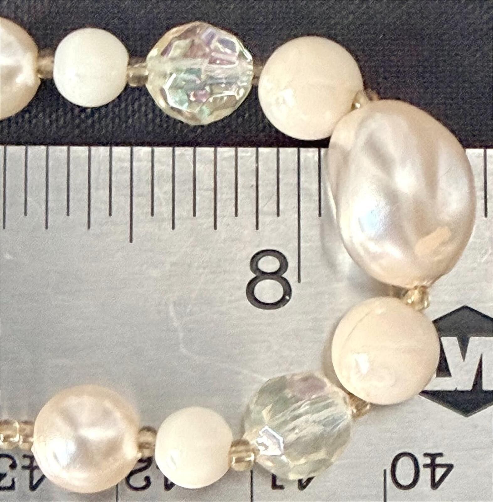 Other Vintage Faux Pearl Crystal Beaded Necklace Gold Size ONE SIZE - 5 Thumbnail