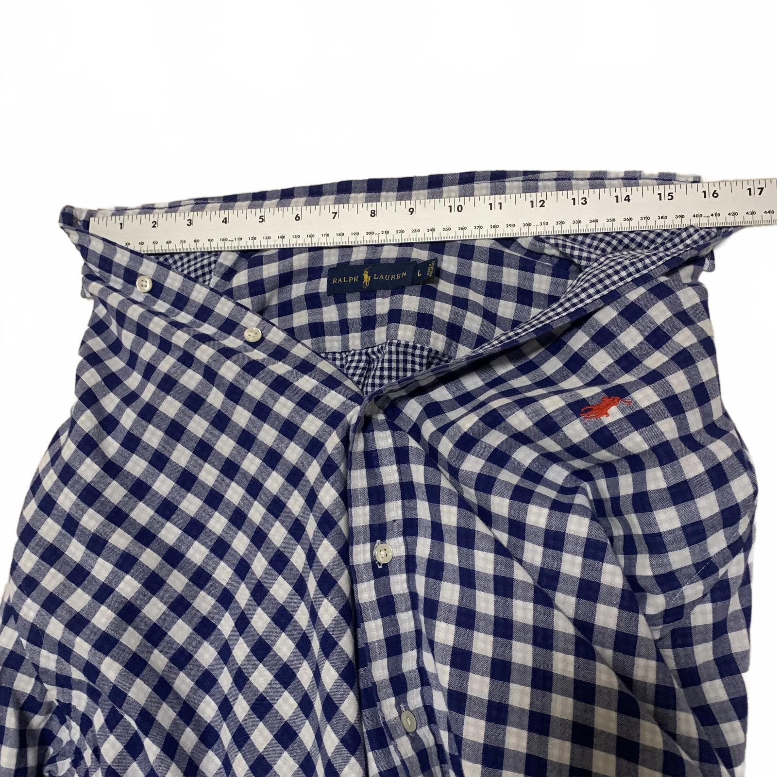 Polo Ralph Lauren Ralph Lauren Men's L Blue White Checkered Shirt Size US L / EU 52-54 / 3 - 5 Thumbnail