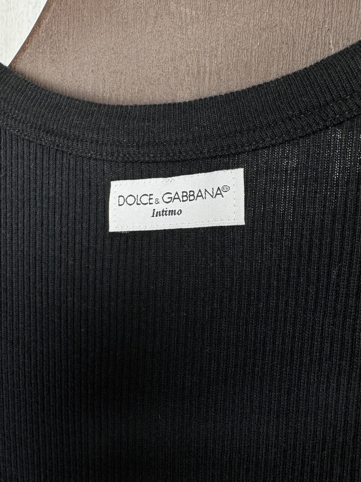 Dolce & Gabbana Dolce & Gabbana Intimo black ribbed stretched unisex t-shirt Size L / US 10 / IT 46 - 8 Thumbnail