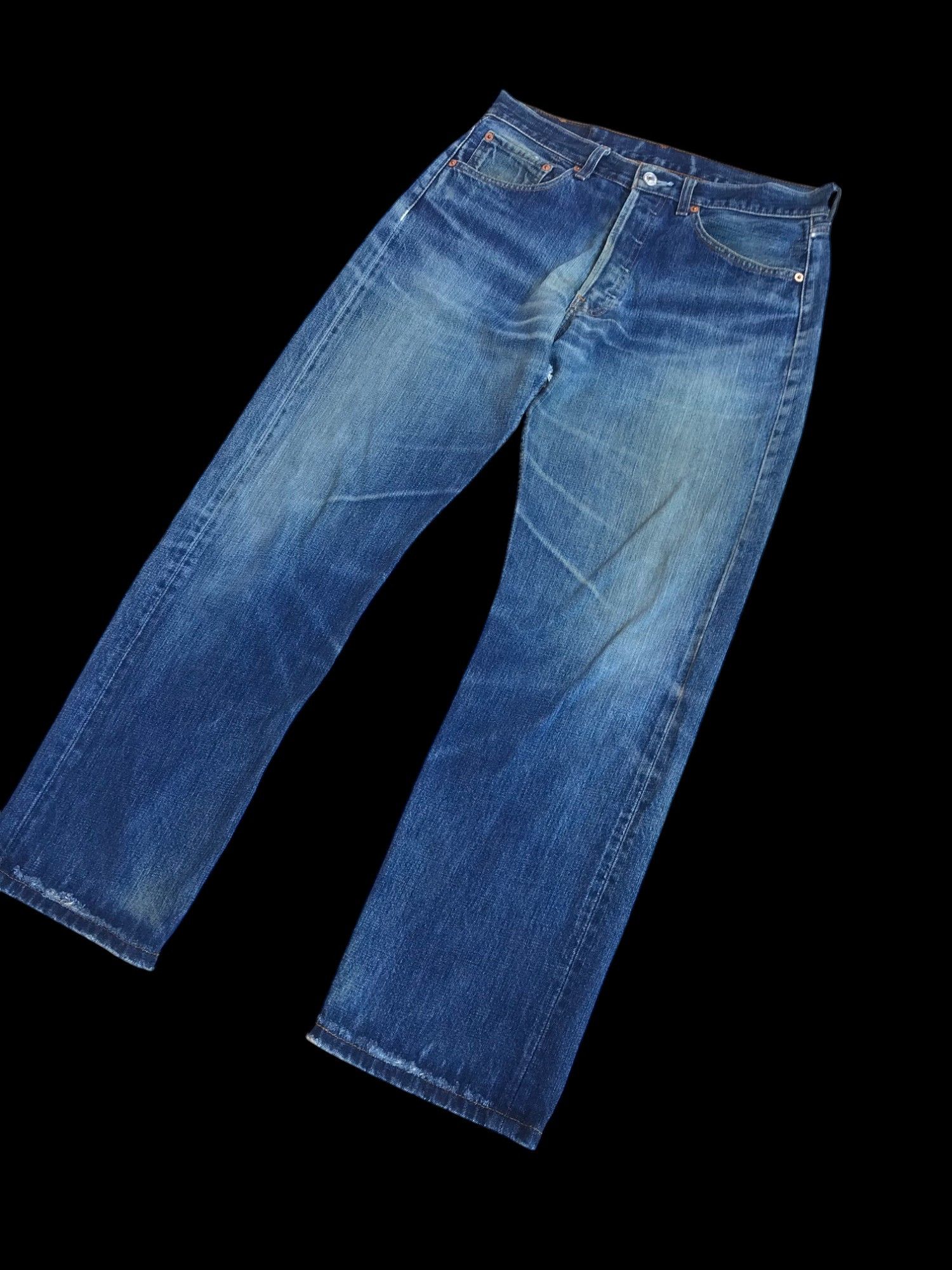 Levi's Vintage Levis 501 distressed ripped bluewash japan W30x28.5 Size US 30 / EU 46 - 2 Thumbnail