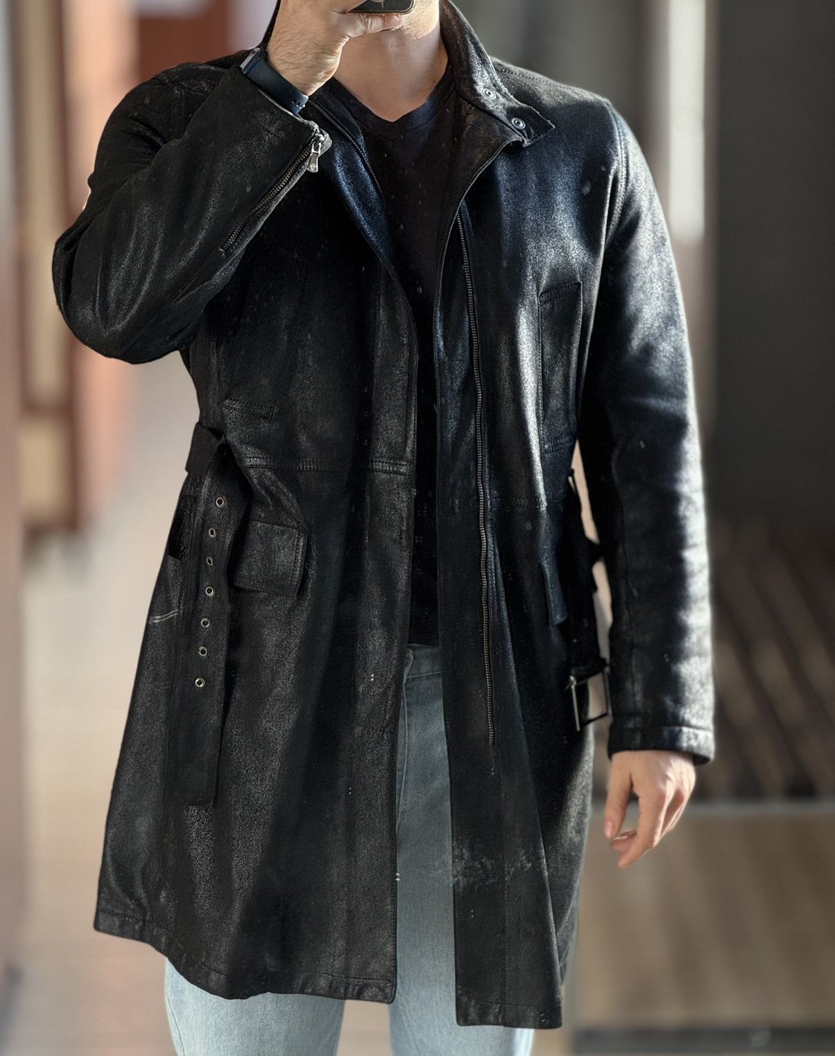 Versace Versace leather trench jacket size 50 IT, international M Size US M / EU 48-50 / 2 - 14 Thumbnail