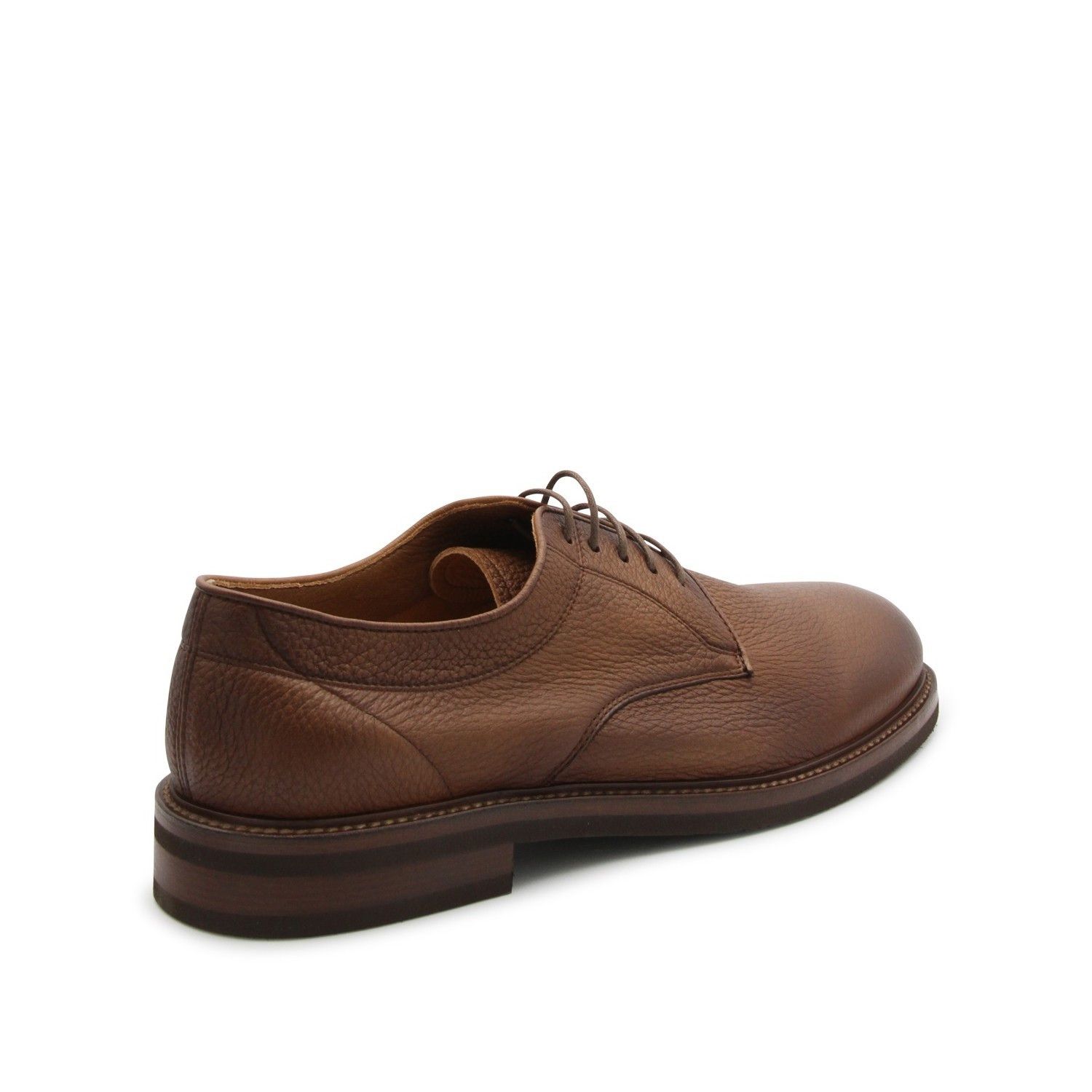 Brunello Cucinelli o1w1db10725 Leather Derby Shoes in Brown Size US 10 / EU 43 - 3 Thumbnail