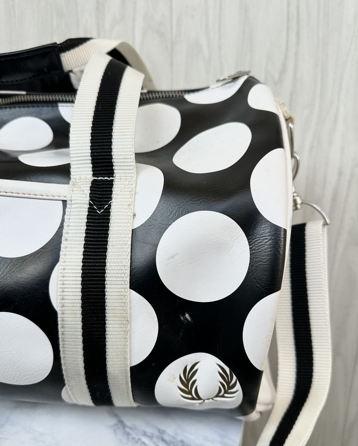 Fred Perry Fred Perry Duffle Bag Polka Dot Gym Travel Shoulder Bag Size ONE SIZE - 8 Thumbnail