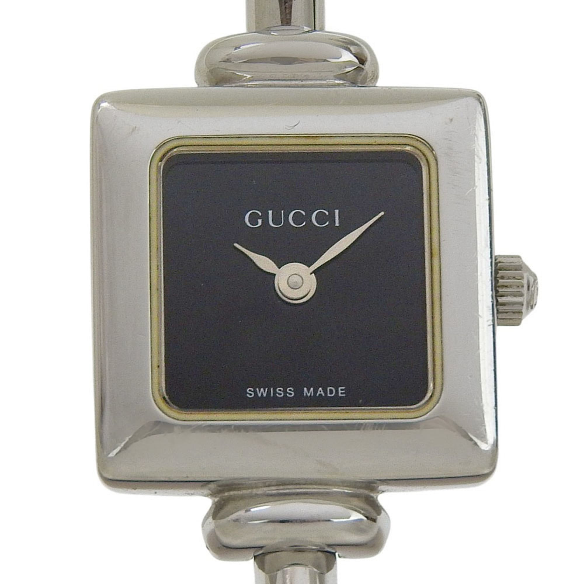 Gucci Gucci 1900L Stainless Steel Quartz Analog Watch with Black Dial for Women Size ONE SIZE - 1 Thumbnail