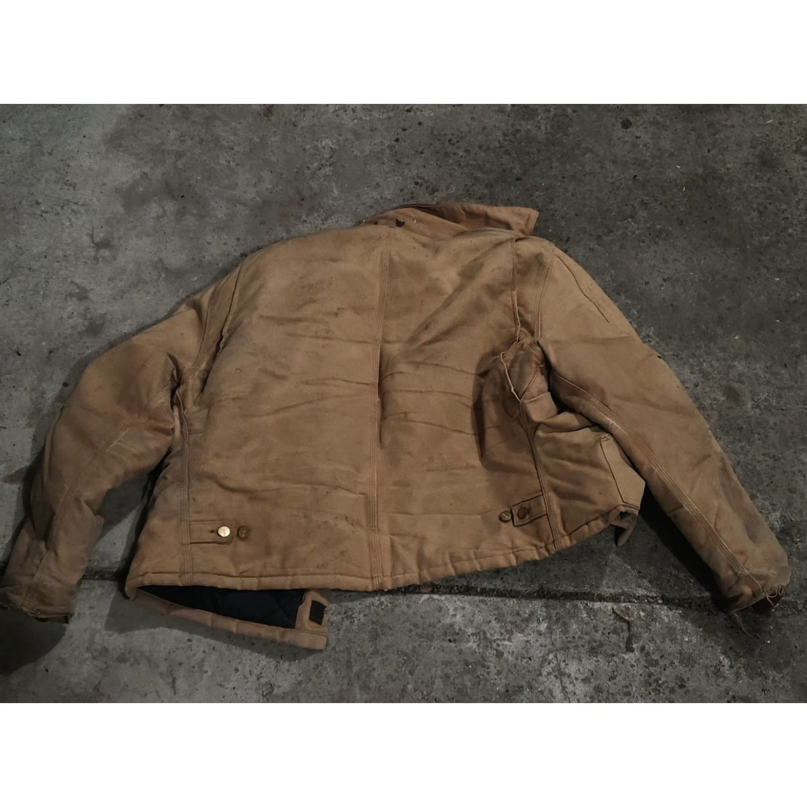 Carhartt VINTAGE Carhartt JQ186 Jacket Mens 48 Brown Canvas Logo Lined Zip Regular 44 Chest USA Hunting Walking Workwear Bomber Shirt Size US M / EU 48-50 / 2 - 3 Thumbnail