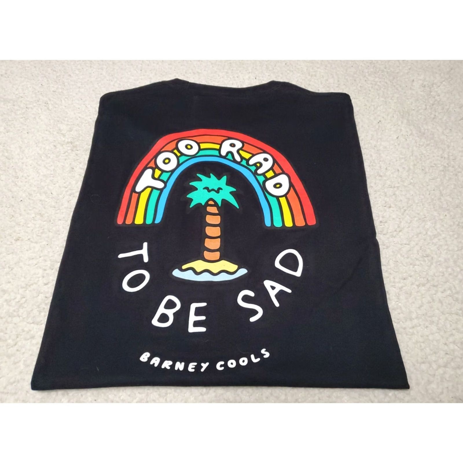 Barney Cools Tshirt Small Black Short Sleeve Too Rad To Be Sad 90s Mens, Men's — image 2 of 6