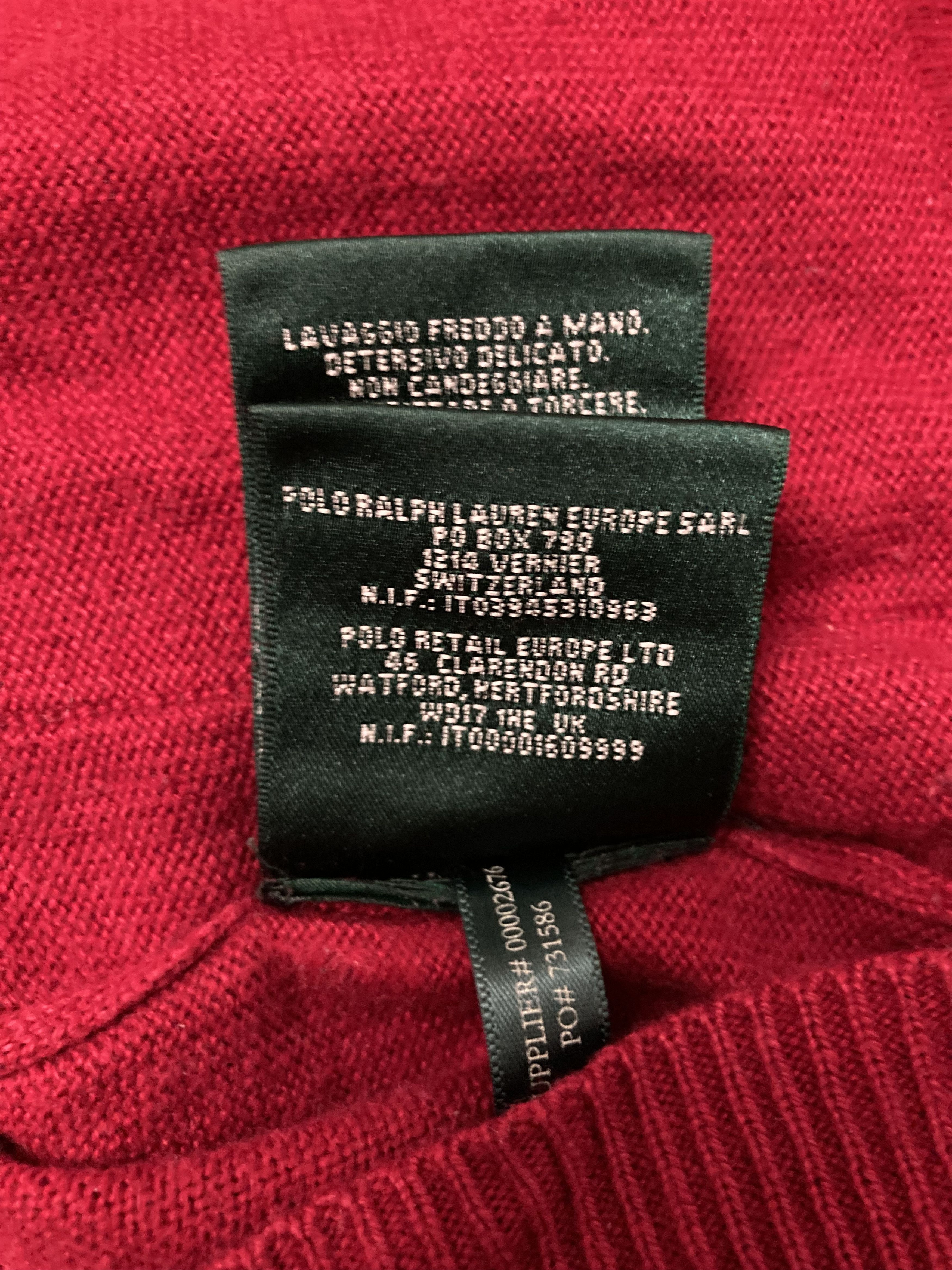 Designer × Ralph Lauren Vintage Ralph Lauren Red Cardigan With Embroidered Patch Size M / US 6-8 / IT 42-44 - 10 Thumbnail