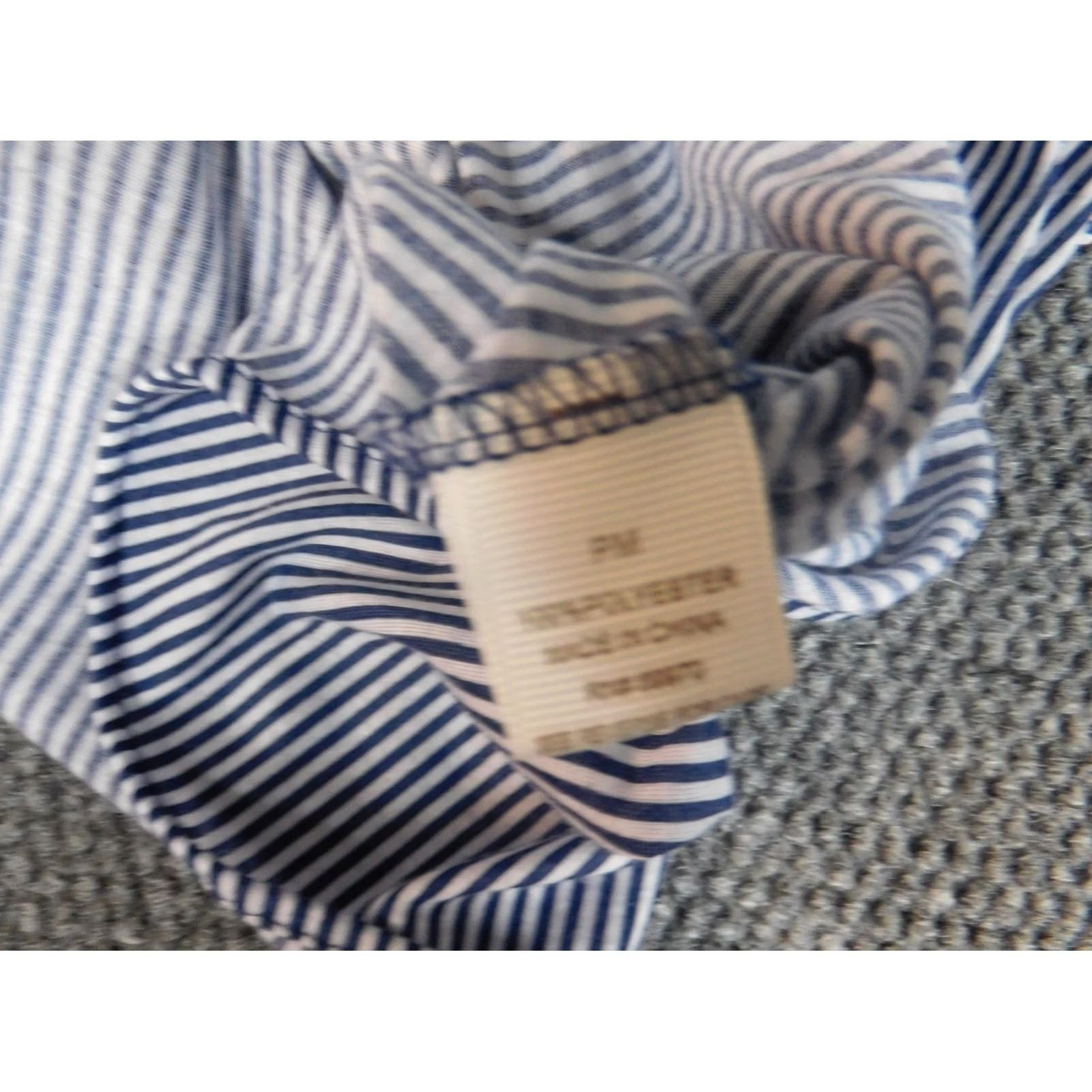 Vintage Eden & Olivia Blouse Womens Petites PM Dolman Long Sleeve Blue Striped Collared Pullover Casual Regular Stretch Dog Theme Viscose Down Size M / US 6-8 / IT 42-44 - 7 Thumbnail