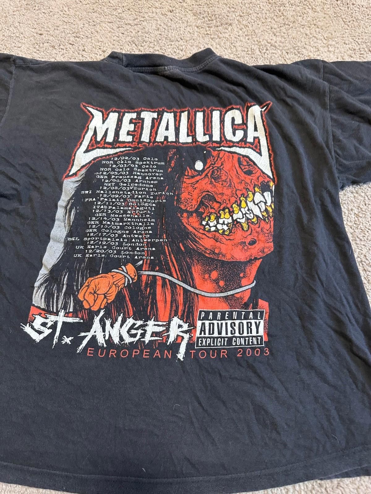 Metallica Vintage Metallica St - Anger 2003 Tour Black Band T-shirt XL Size US XL / EU 56 / 4 - 8 Thumbnail