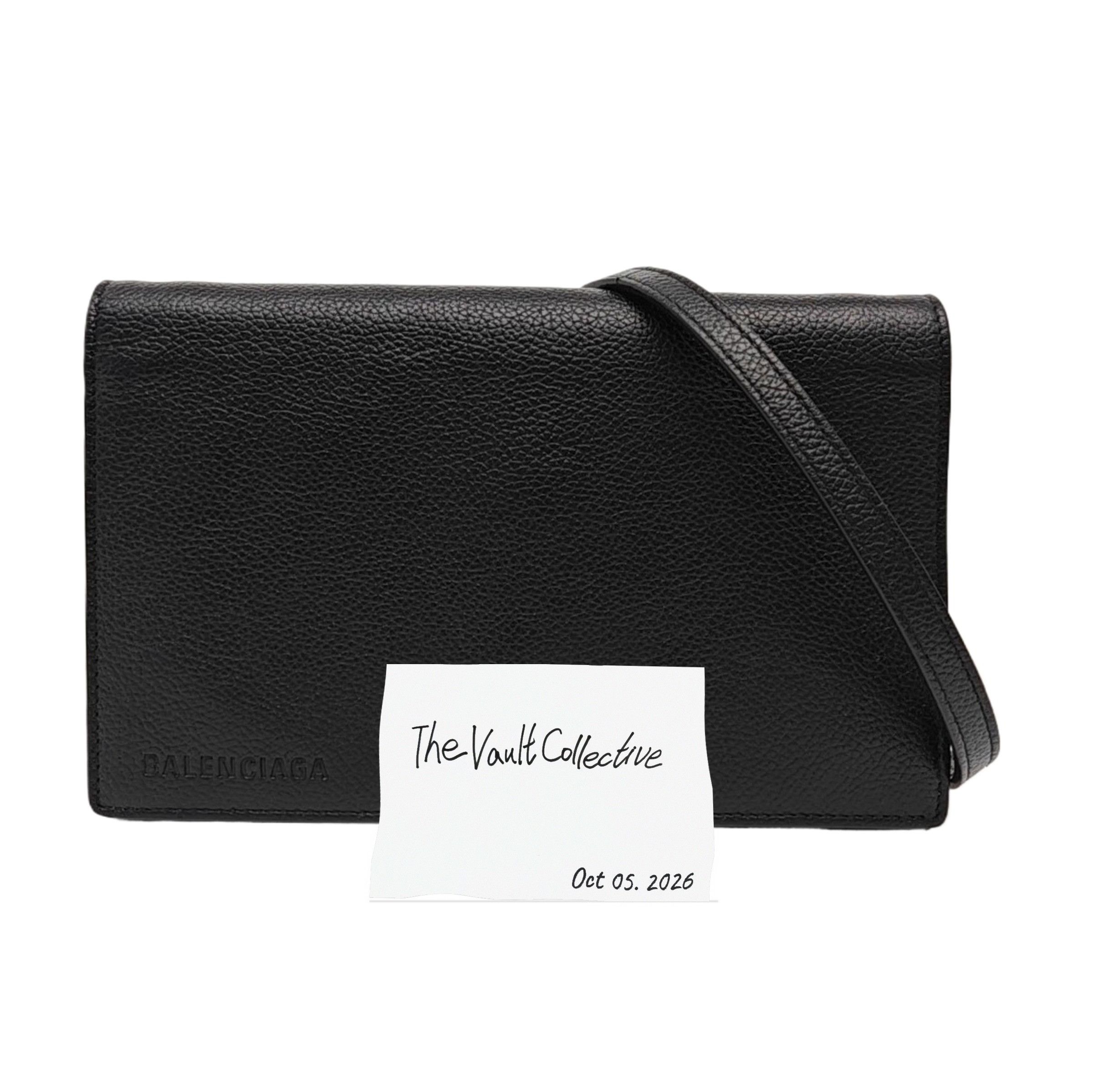 Balenciaga Black Cowhide Leather Shoulder Bag Crossbody Bag Silver Hardware Deta, Women's