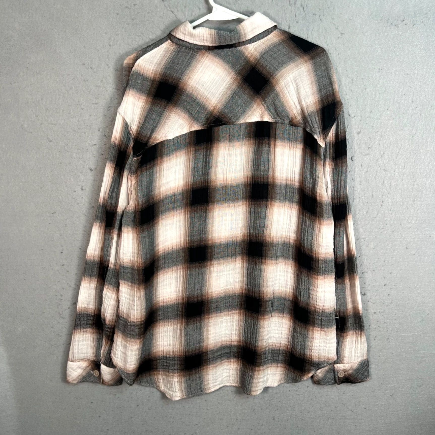 Bella Dahl Bella Dahl Womens Size Large Oversized Plaid Button-Up Shirt Long Sleeve NEW! Size L / US 10 / IT 46 - 2 Thumbnail