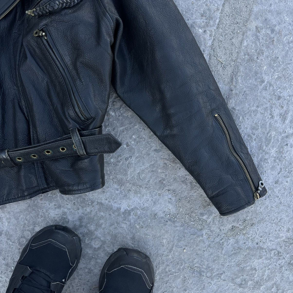 Japanese Brand Vintage Japanese Style Rare Leather Moto Jacket Smash 90s Size US S / EU 44-46 / 1 - 6 Thumbnail