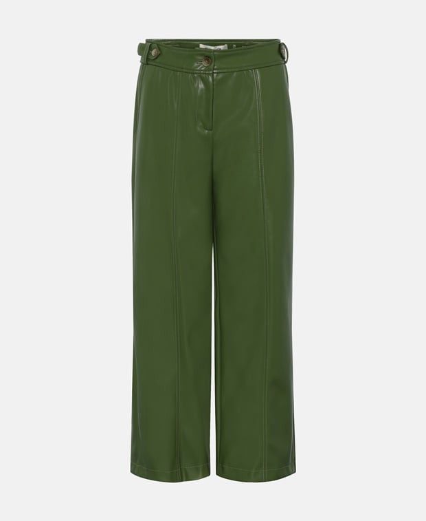 Leather-look trousers