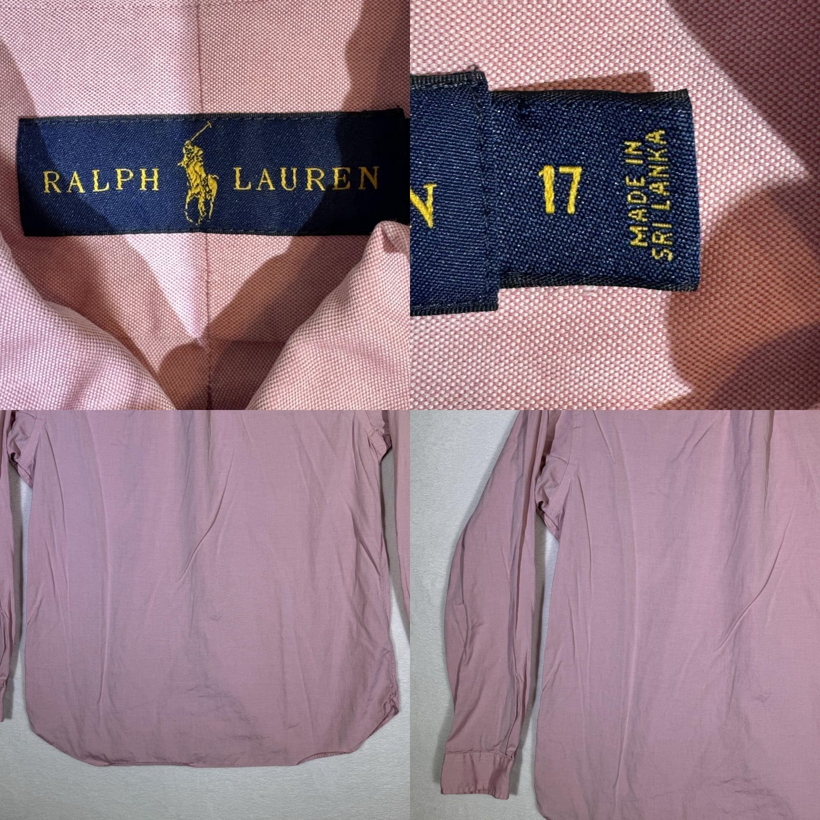 Ralph Lauren Ralph Lauren Shirt Mens 17 Pink Long Sleeve Button Down Dress Oxford Classic Shirt Men Pink 100% Cotton Size 46R - 8 Thumbnail