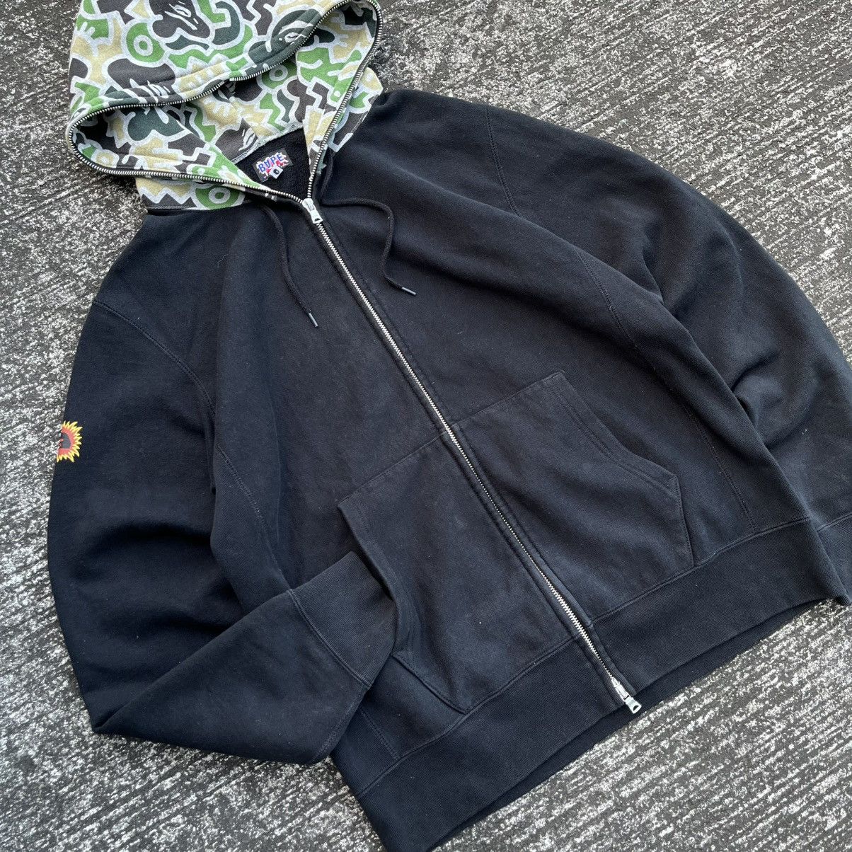 Bape A Bathing Ape Early 2000s Graphic Hood Camo full Zip Hoodie Size US L / EU 52-54 / 3 - 4 Thumbnail