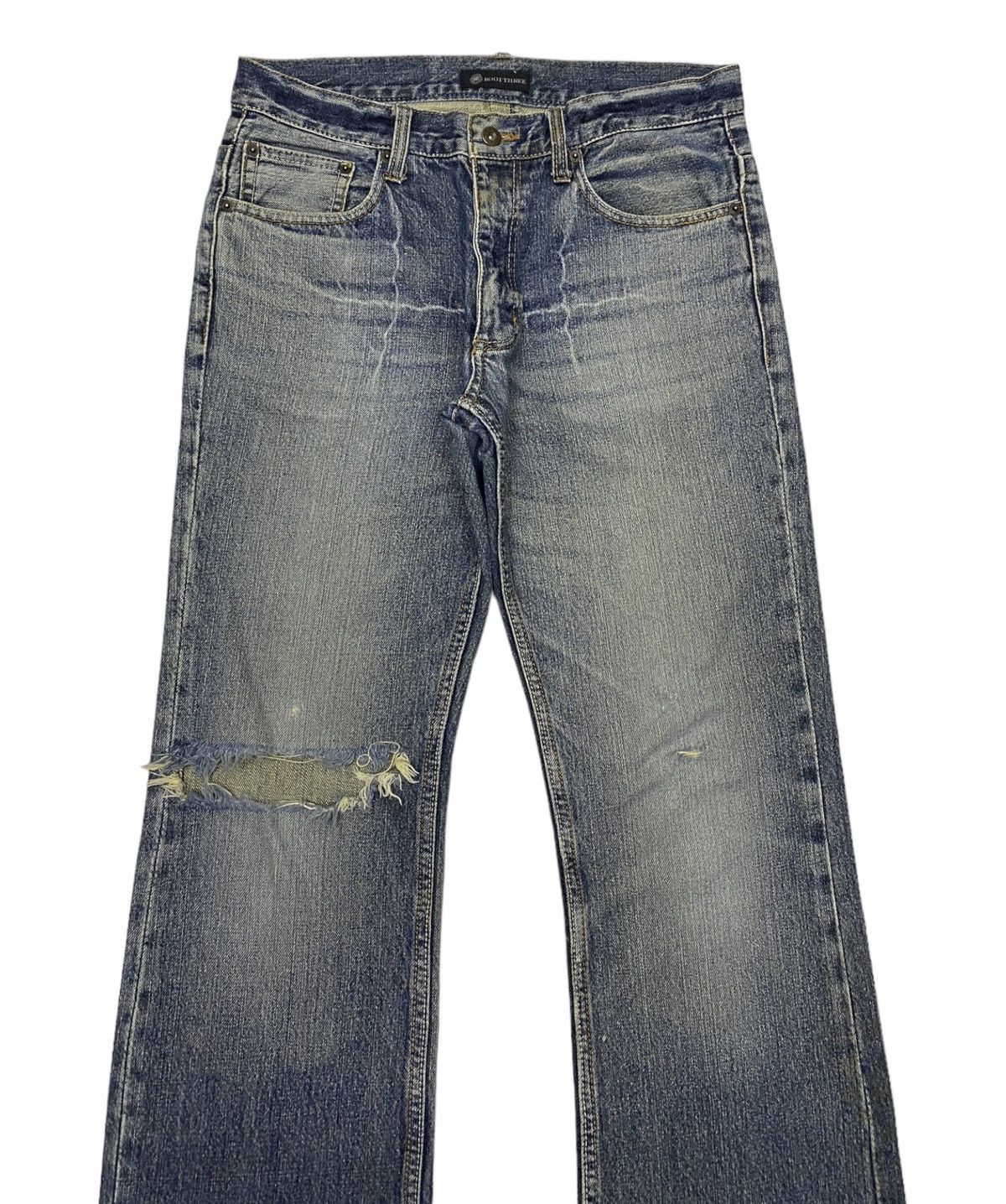 20471120 × Hysteric Glamour FLARED🔥ROOT THREE DISTRESSED DENIM JEANS Size US 31 - 5 Thumbnail